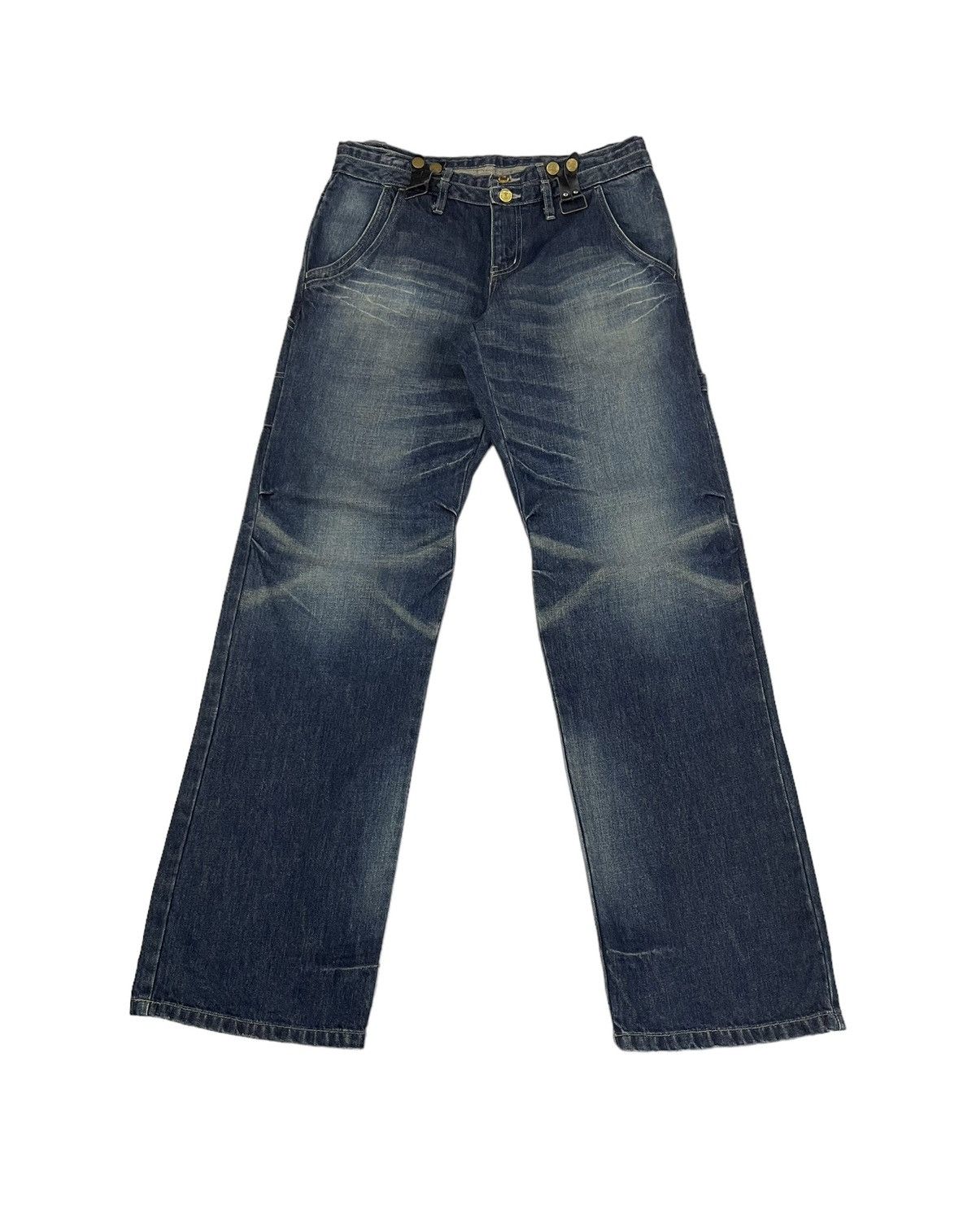 PPFM Vintage PPFM Double Waist Carpenter Jeans Leather Buckles Size US 33 - 4 Thumbnail