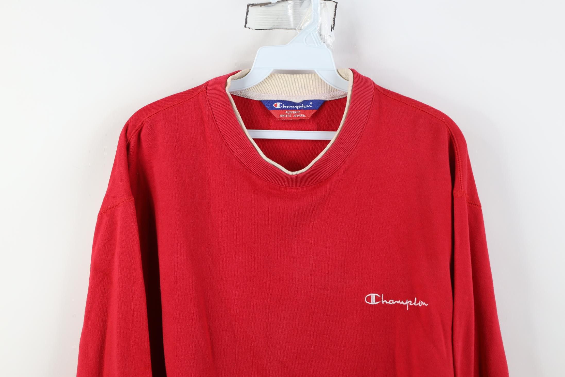 Champion Vintage 90s Champion Spell Layered Crewneck Sweatshirt Red Size M / US 6-8 / IT 42-44 - 2 Thumbnail
