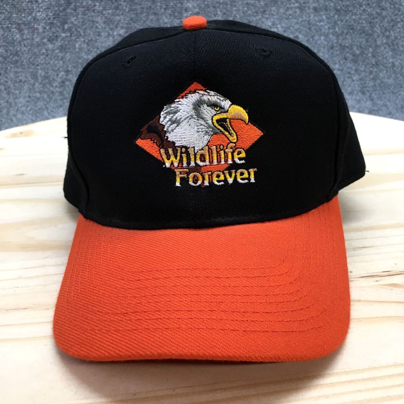 Vintage Wildlife Forever Baseball Cap Hat Mens Black OS Adjustable OTTO Size ONE SIZE - 2 Thumbnail