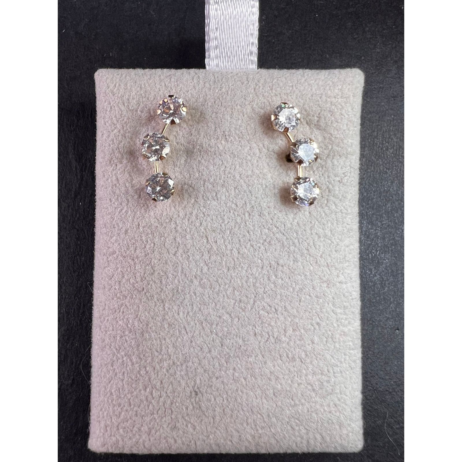 Other White Cubic Zirconia 10k Yellow Gold Earrings 2.45ctw Size ONE SIZE - 1 Thumbnail