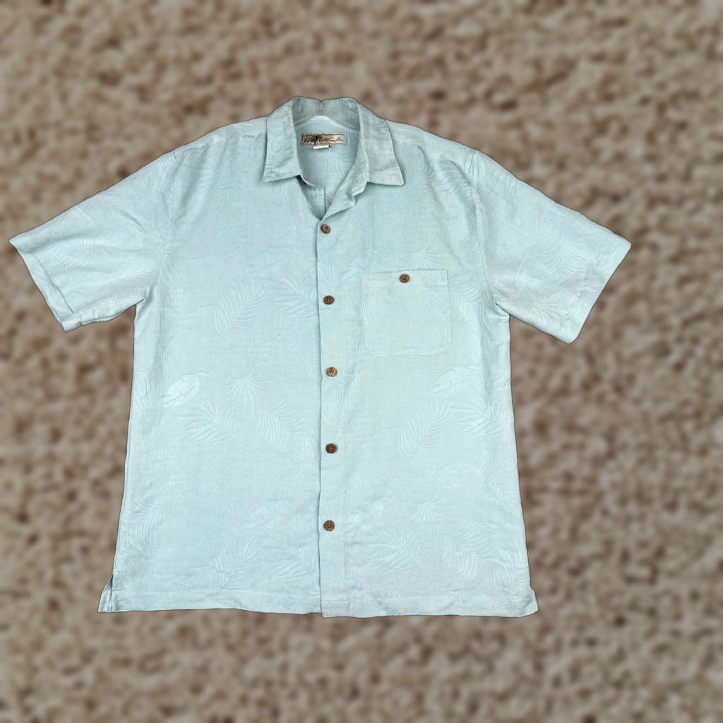 Vintage Joe Marlin Shirt Men L Blue Floral Palm Rayon Blend Hawaiian Embroidered Button-Up Size US L / EU 52-54 / 3 - 1 Thumbnail