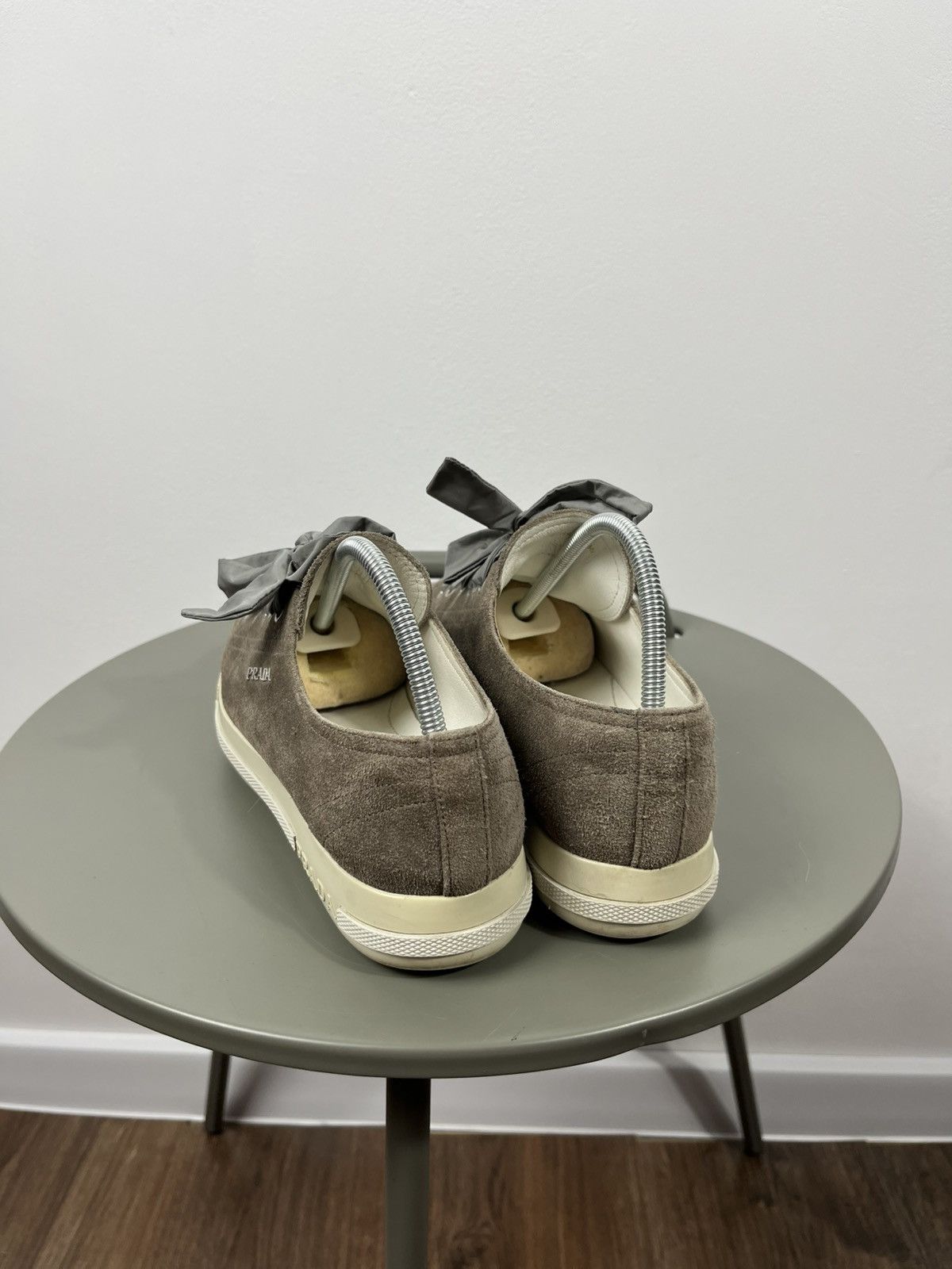 Prada Prada Suede Sneakers Bow Laces Cap Toe Women’s Size 36 Size US 6 / IT 36 - 3 Thumbnail