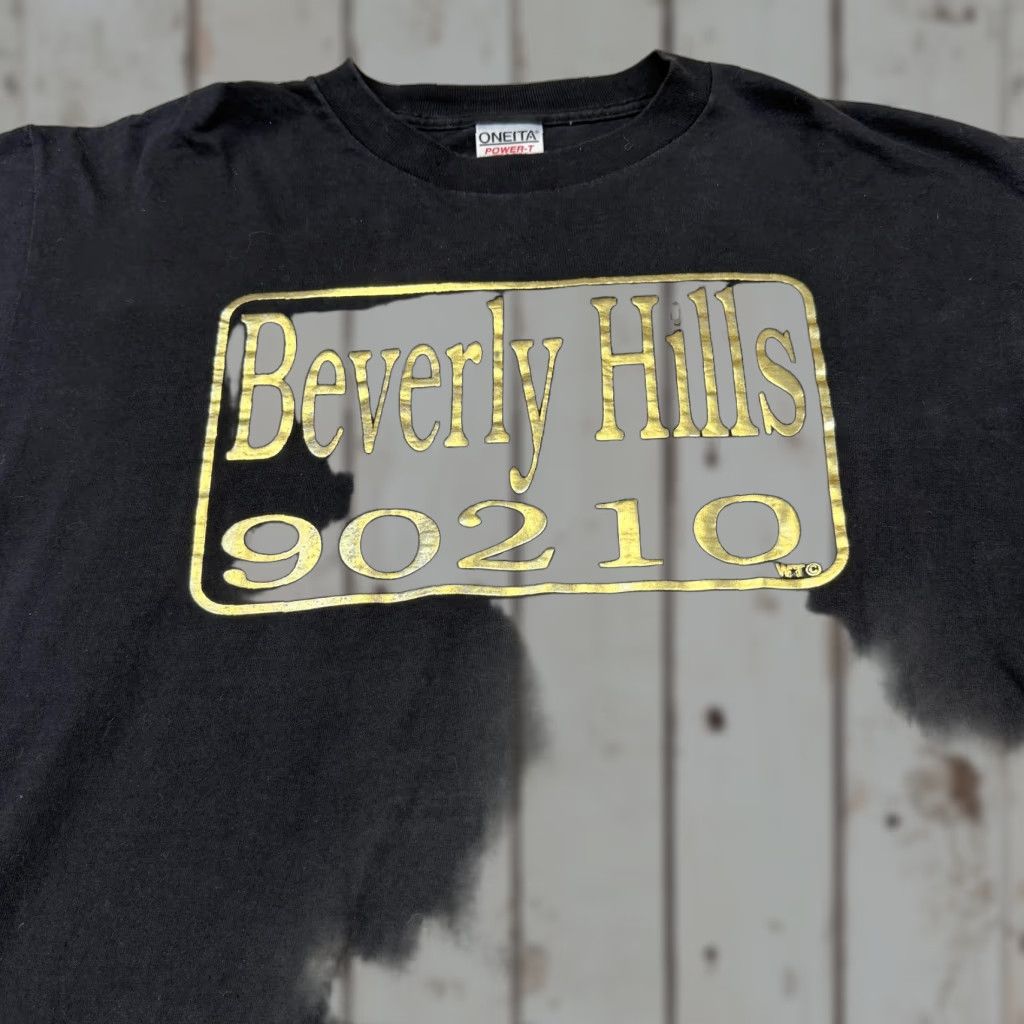 Vintage VINTAGE Beverly Hills 90210 Shirt Mens XL Black Gold Logo Graphic Oneita 90s Size US XL / EU 56 / 4 - 1 Thumbnail