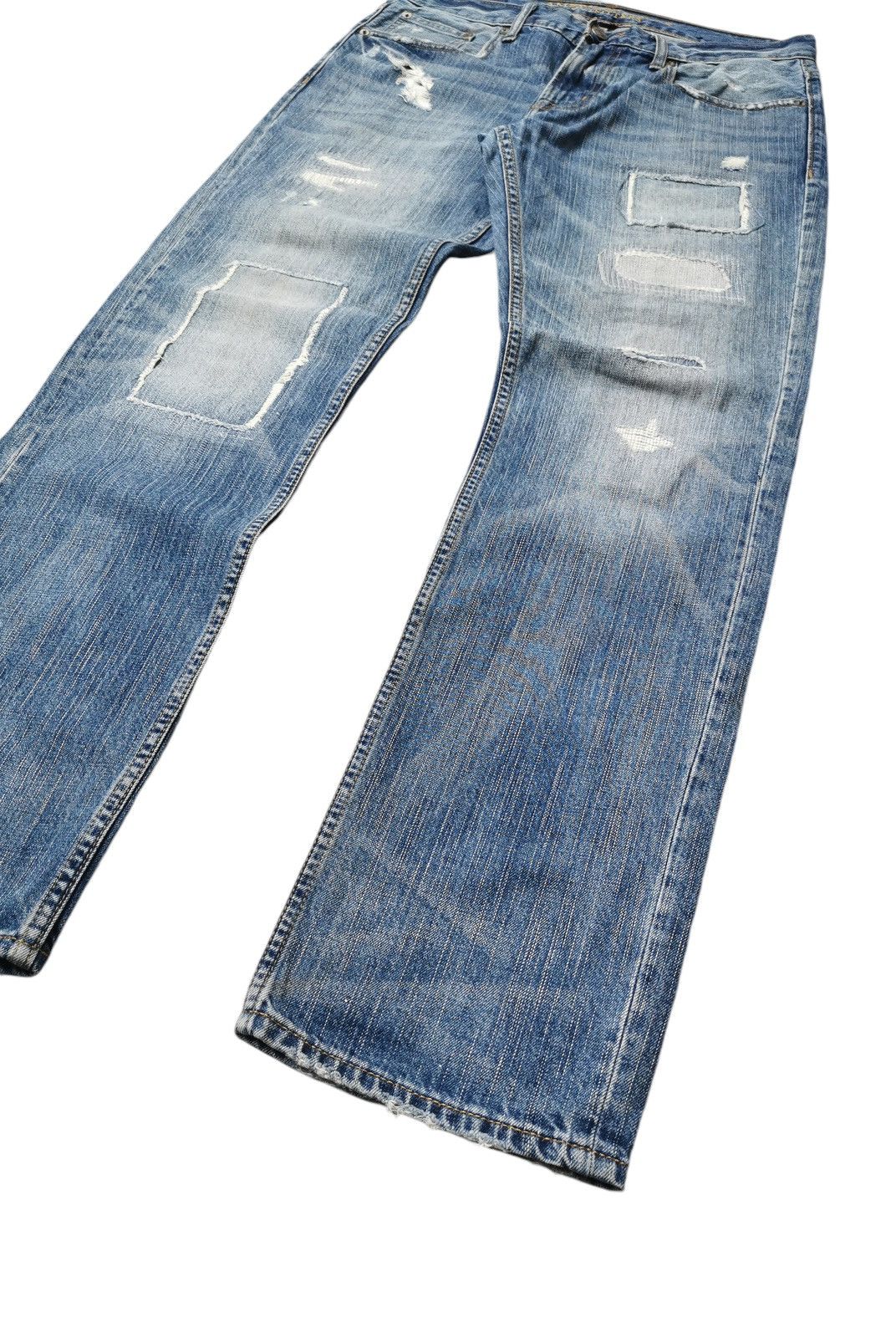 American Eagle Outfitters AMERICAN EAGLE WRECKED JEANS VINTAGE DIRTY PUNK SHIT Size US 34 / EU 50 - 3 Thumbnail