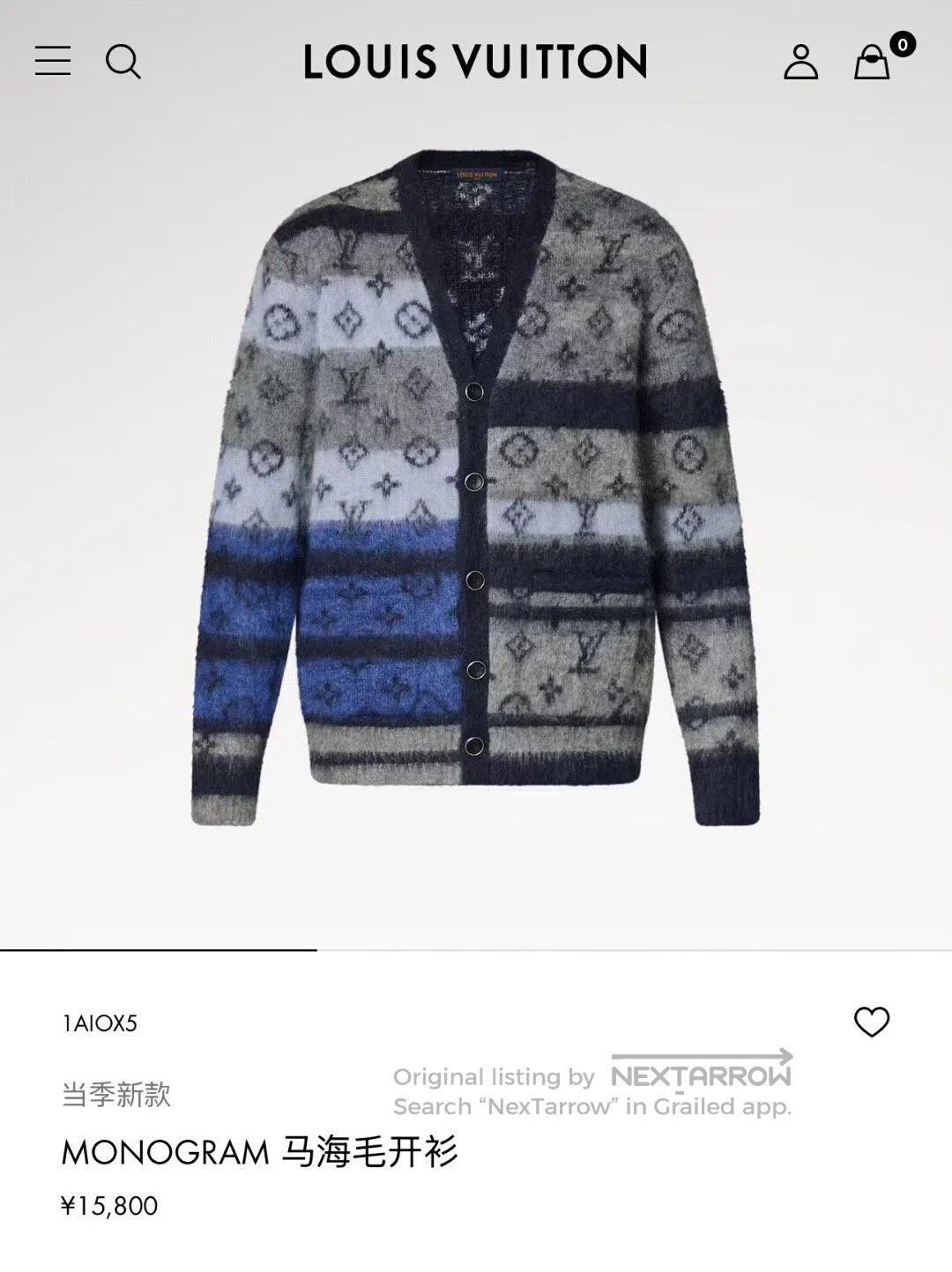 Louis Vuitton louis vuitton black blue knit cardigan. Size L / US 10 / IT 46 - 5 Thumbnail