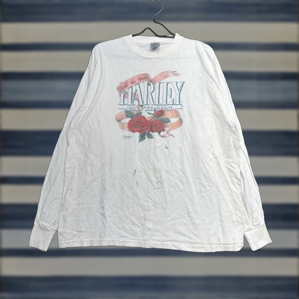 Harley Davidson VINTAGE Harley-Davidson Graphic Shirt Long Sleeve XL White 90s Mens Size US XL / EU 56 / 4 - 1 Thumbnail