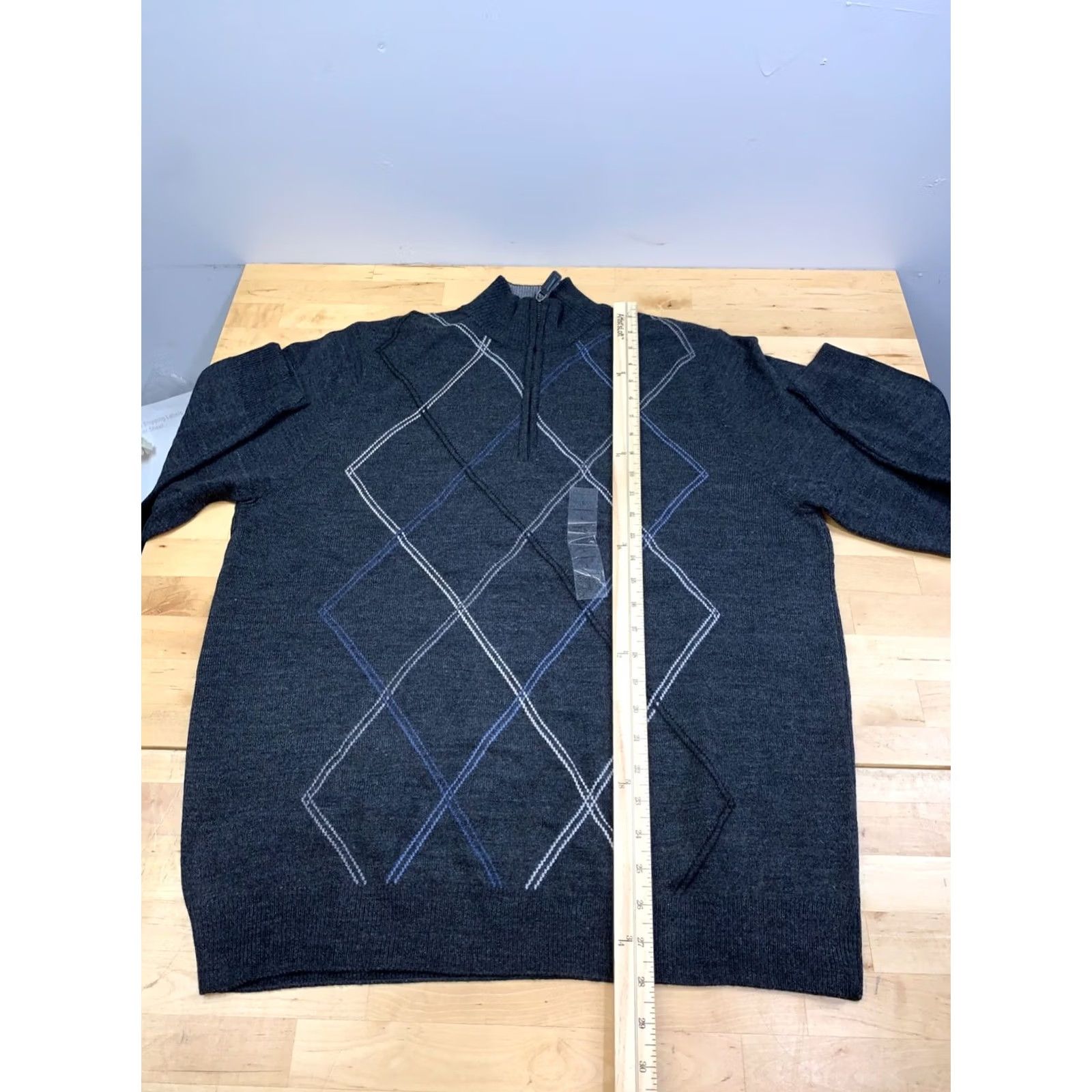 Vintage Tricots St Raphael Sweater Men L Gray 1/4 Zip Polo Casual NWT 13347 Size US L / EU 52-54 / 3 - 3 Thumbnail