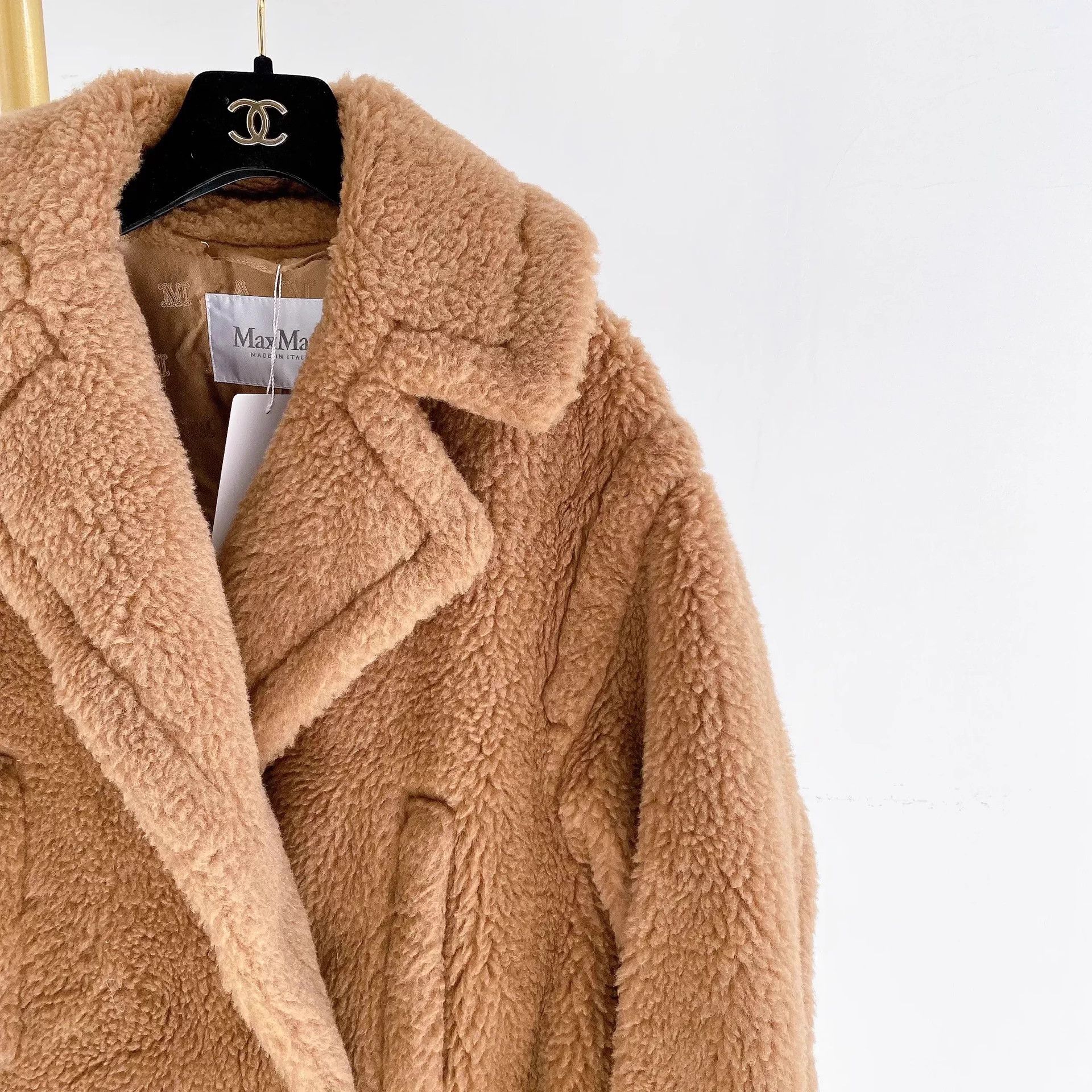 Max Mara Maxmara Khaki Teddy Coat F32 Size Size XXS / US 00 / IT 34 - 4 Thumbnail