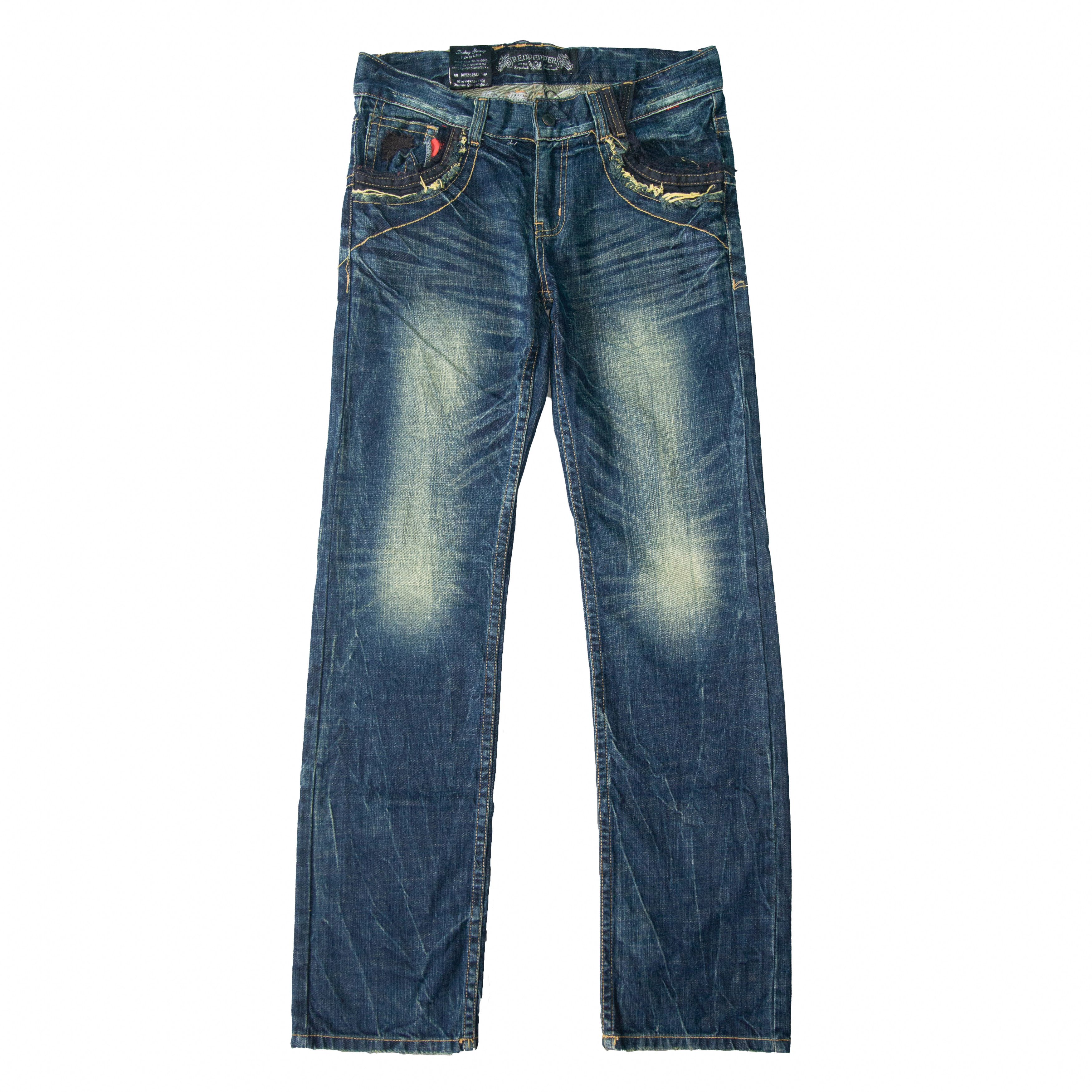 If Six Was Nine × Japanese Brand × Le Grande Bleu (L.G.B.) RED PEPPER SPELLOUT FADED JEANS Size US 32 / EU 48 - 2 Thumbnail
