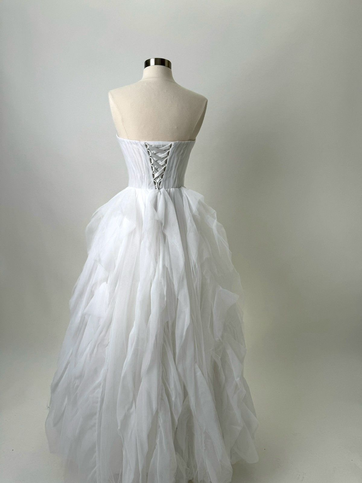 Other Preloved US 4 Anna Augusta White Maxi Evening Dress Size S / US 4 / IT 40 - 8 Thumbnail
