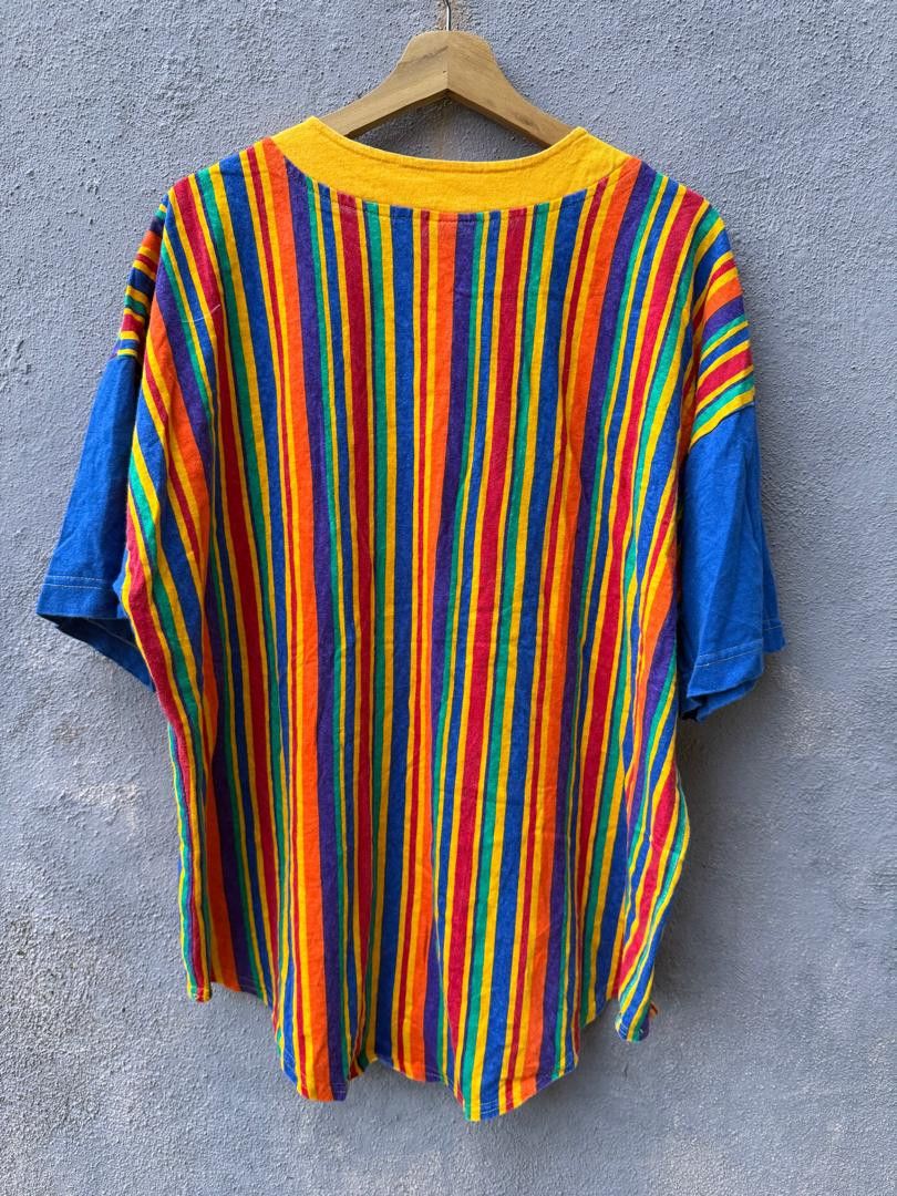 Vintage 90s Multi Colour Italian Club Vintage Tee Size US L / EU 52-54 / 3 - 2 Thumbnail