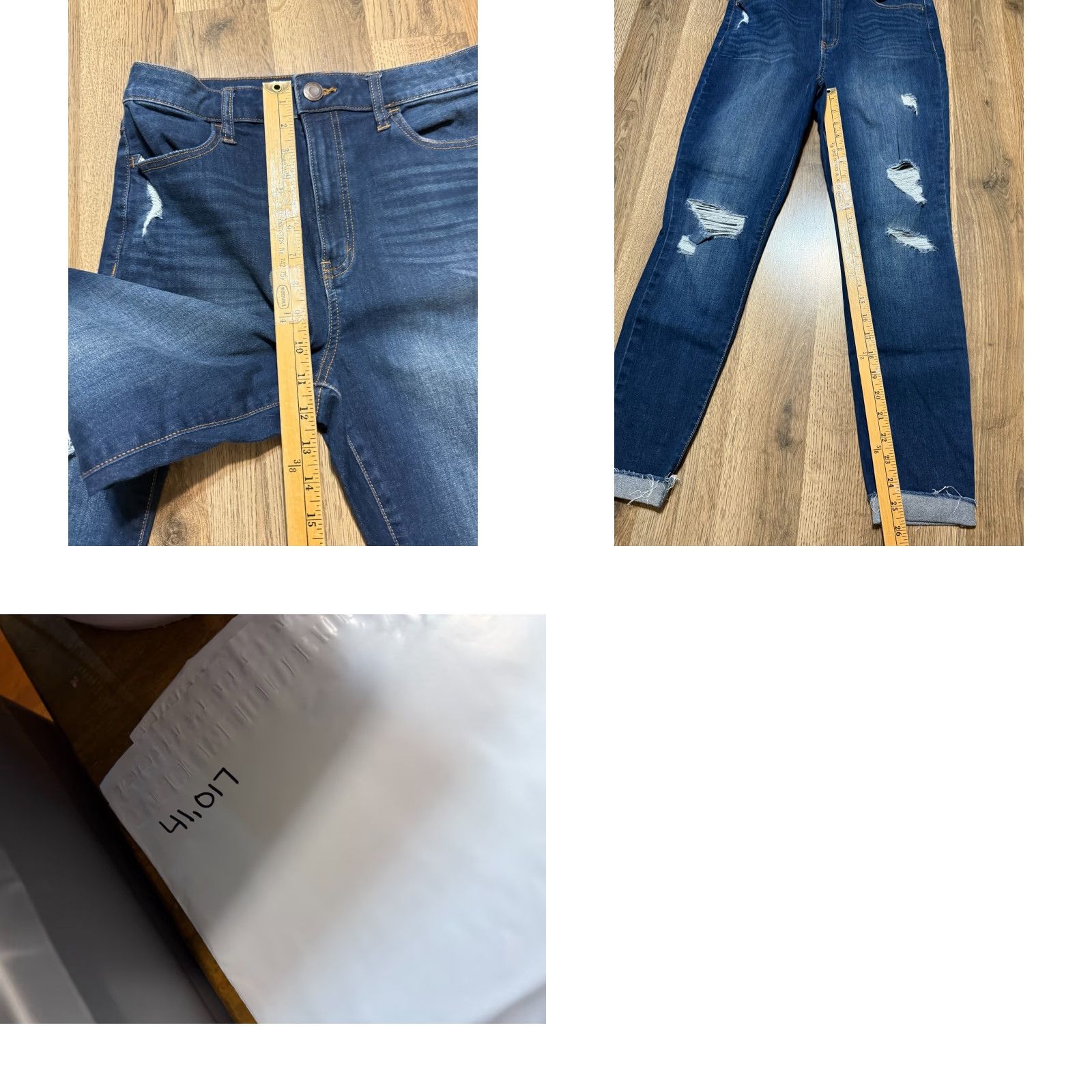Vintage SO Jeans Women's 13/31W Blue Denim Distressed Super High Rise Jegging Jeans Womens Size 34" / US 12 / IT 48 - 8 Thumbnail