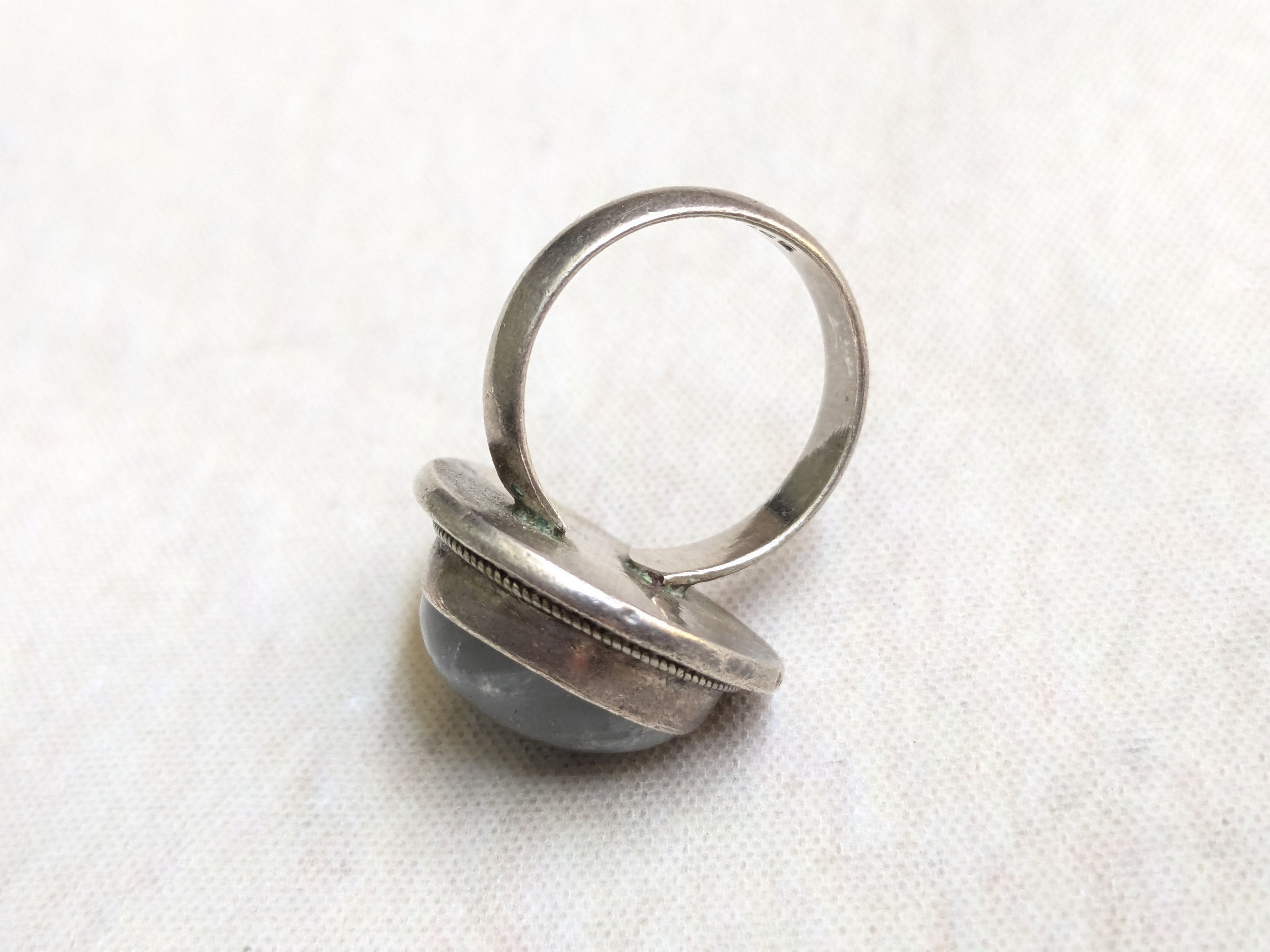 Jewelry × Vintage Sterling Silver Ring Blue Moonstone Pear Teardrop 7.75 Size ONE SIZE - 9 Thumbnail