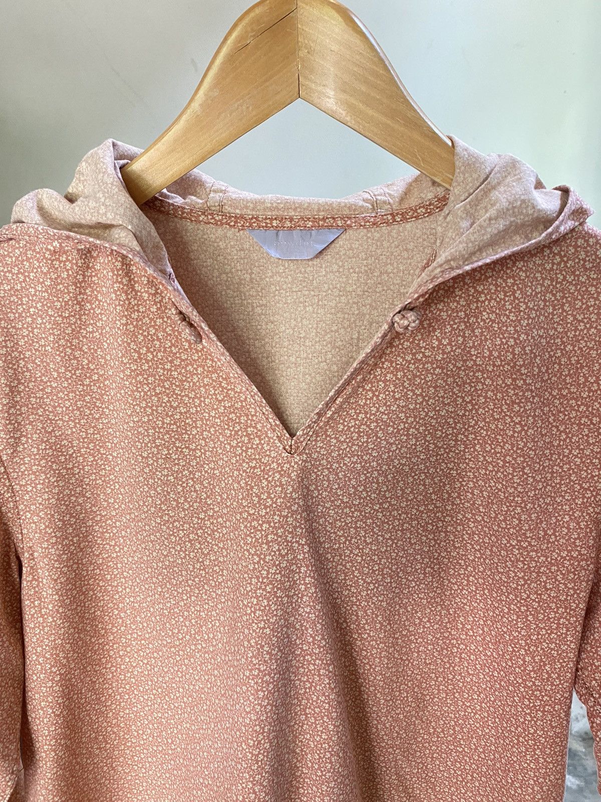 Japanese Brand Powder Peach Hooded V-neck Top Size M / US 6-8 / IT 42-44 - 3 Thumbnail