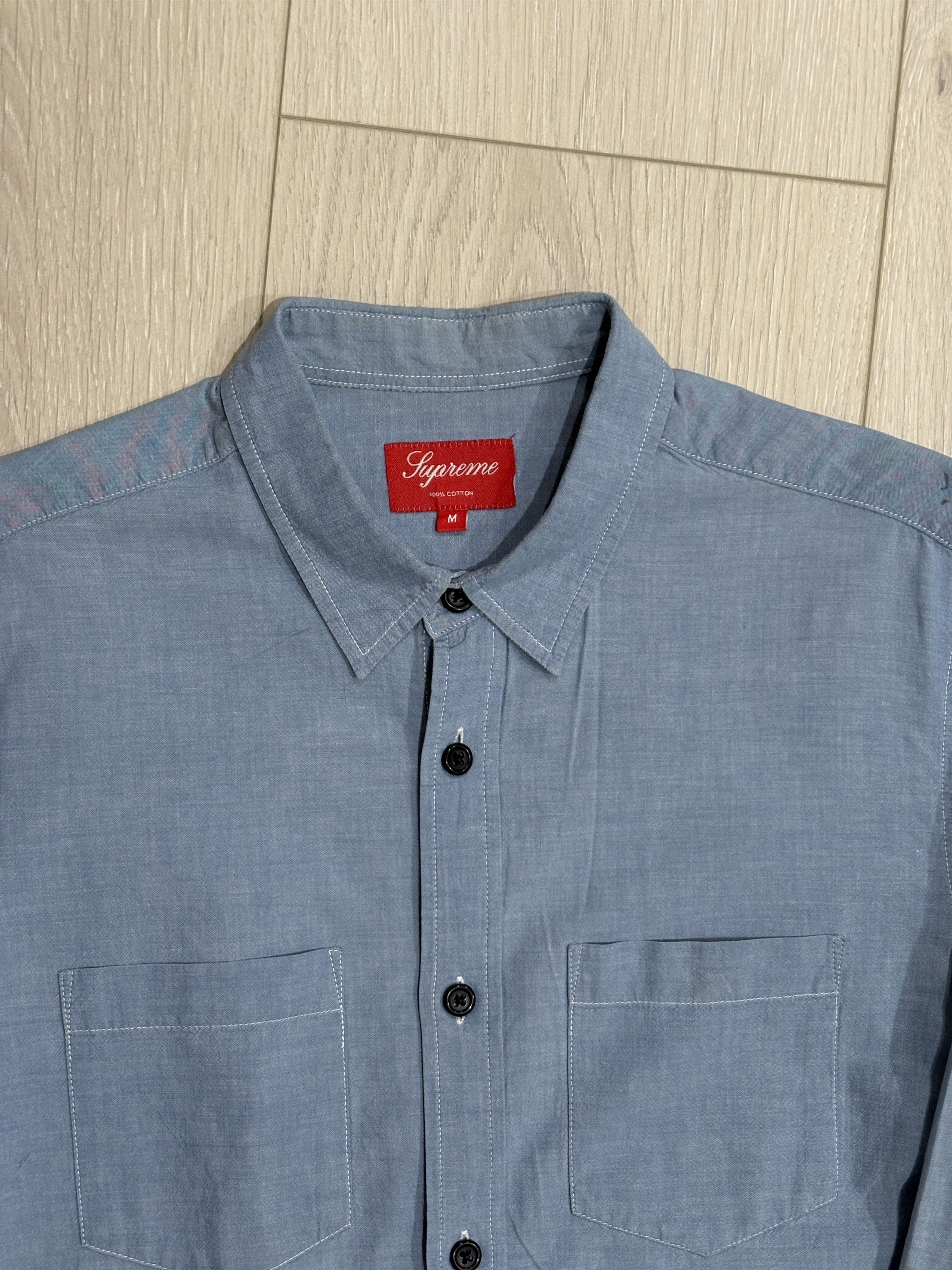 Supreme Two Pocket Chambray Shirt FW 2011 Size US M / EU 48-50 / 2 - 2 Thumbnail