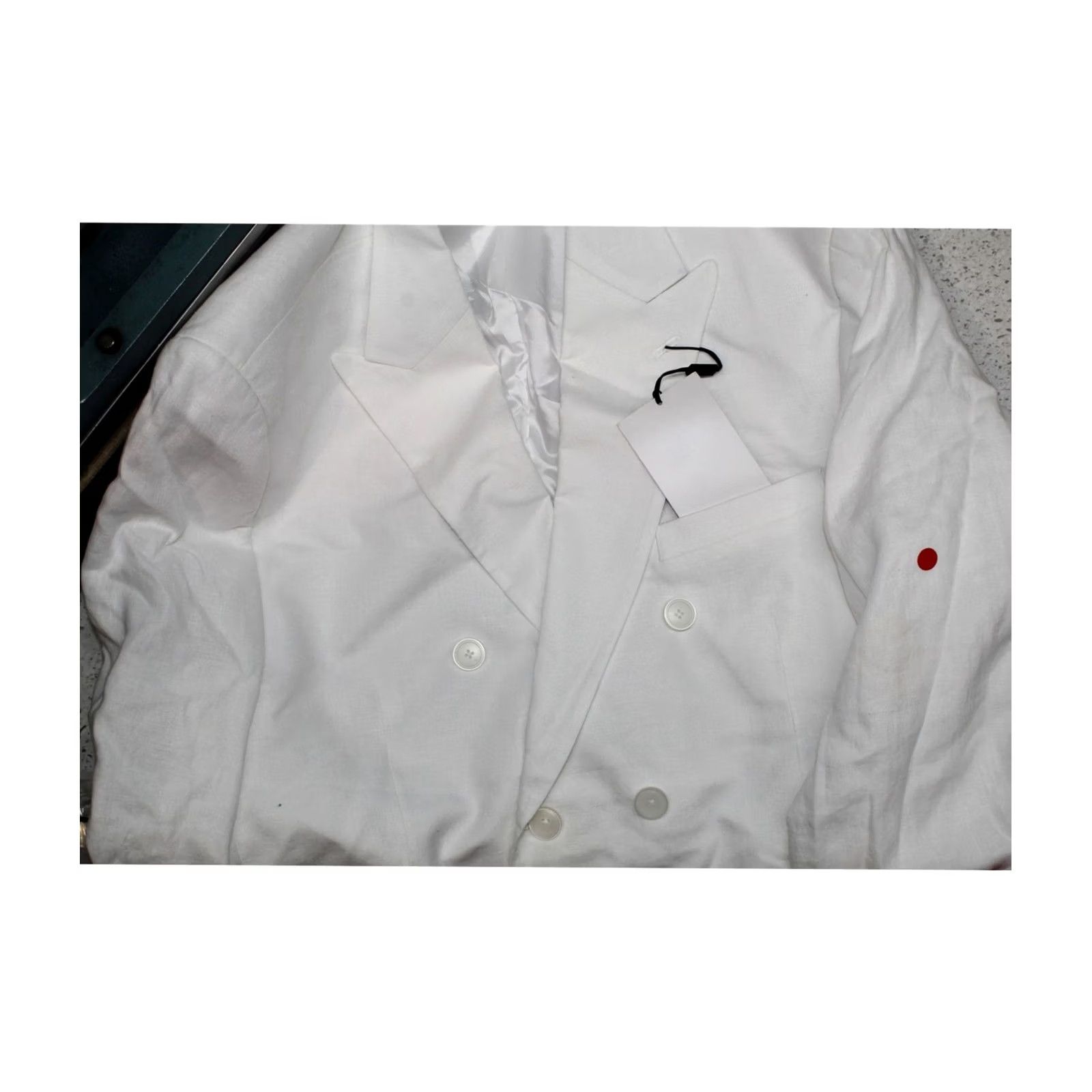Bar III bar III Mens Slim Fit Linen Double Breasted Blazer Jacket, white, 42 Size 42R - 2 Thumbnail