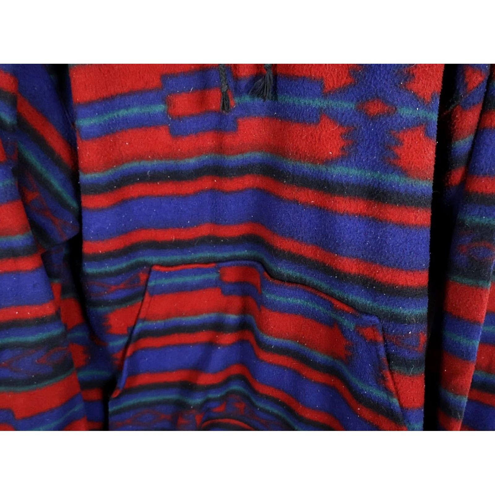 Vintage VINTAGE GARB Oversized Aztec Pattern Fleece Pullover Hoodie Men Medium Red Geometric 90s Tribal Crew Neck Size US M / EU 48-50 / 2 - 6 Thumbnail