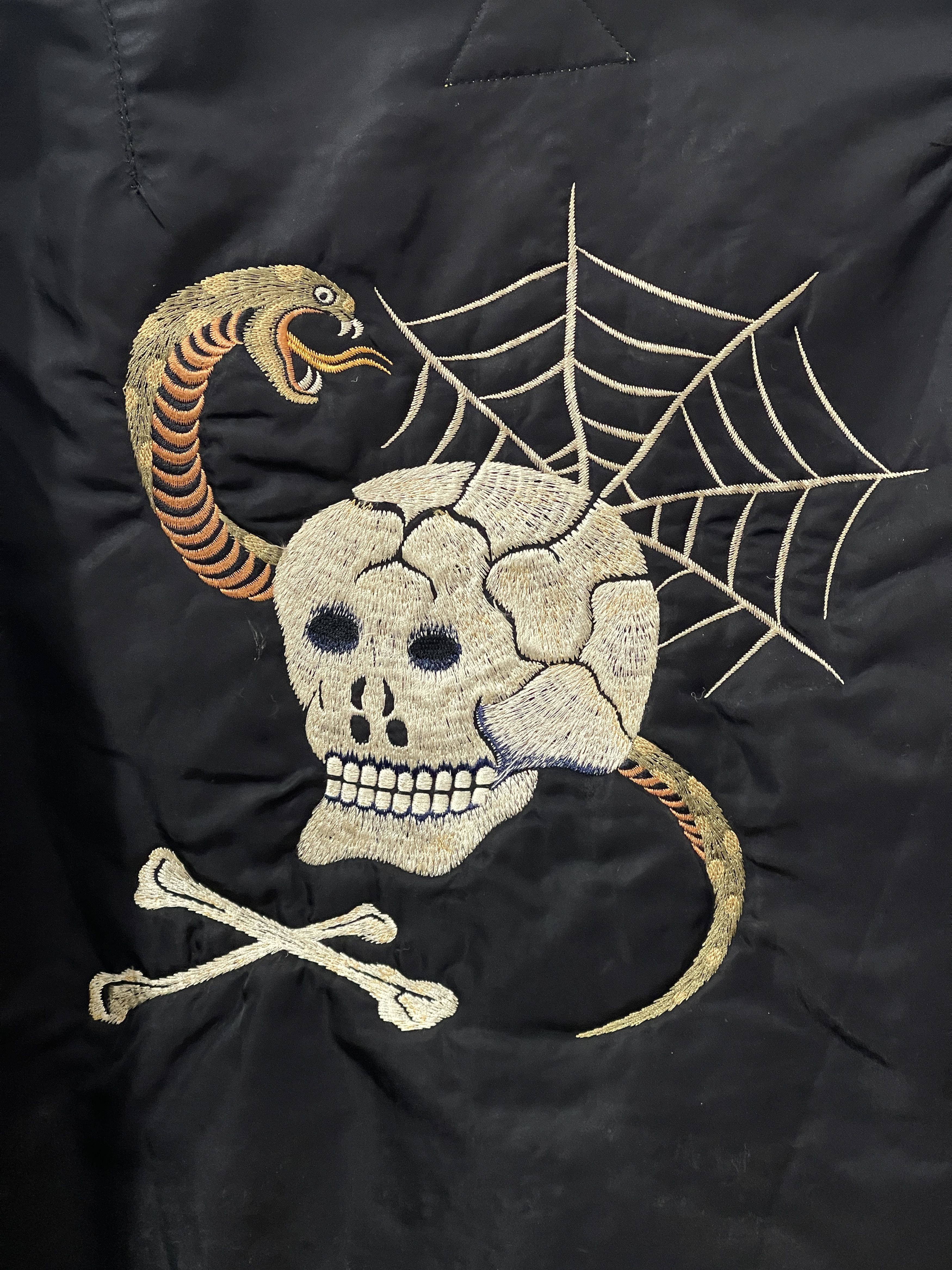 Vintage 2000s JOHN'S BY JOHNNY Archive Skull & Snake Bomber Jacket Size US XL / EU 56 / 4 - 7 Thumbnail
