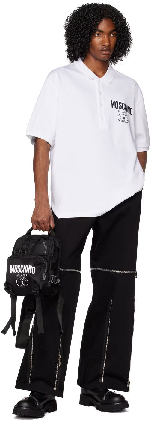 Moschino o1y0225 Logo Polo Shirt in White Size US M / EU 48-50 / 2 - 4 Thumbnail