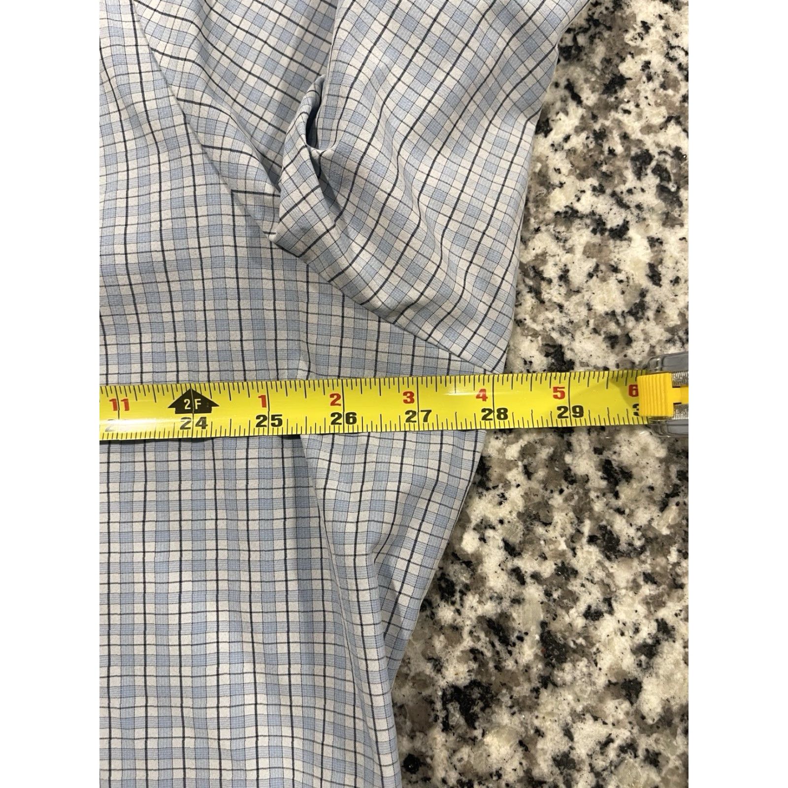 Mizzen+Main Mizzen+Main Button-Up Shirt 2XL Blue Plaid L/S Stretch Knit Casual Mens Shirts Regular Fit Size US XXL / EU 58 / 5 - 3 Thumbnail