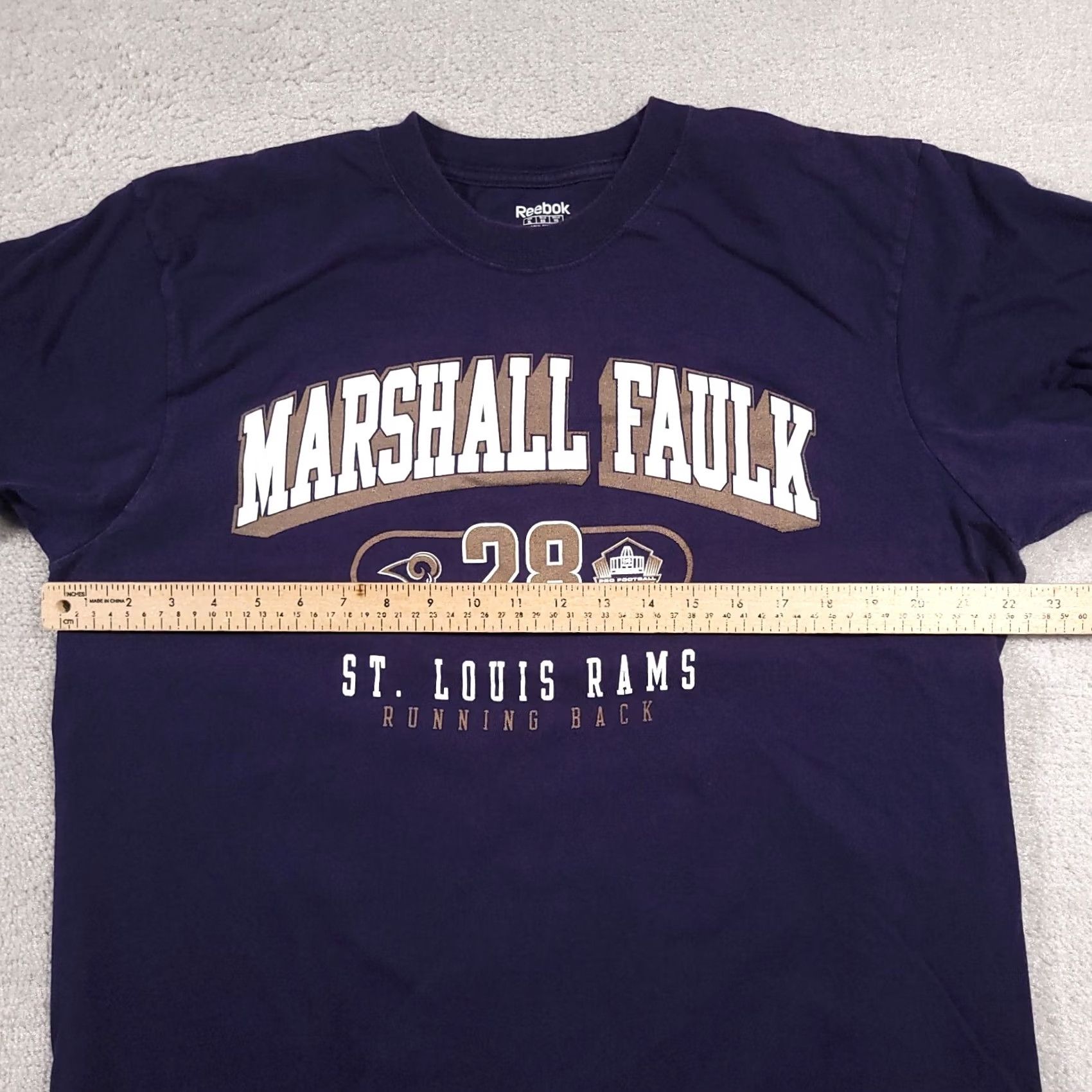 Reebok Reebok NFL Marshall Faulk Hall of Fame Tee Shirt Navy Mens XL #28 STL Rams Size US XL / EU 56 / 4 - 5 Thumbnail