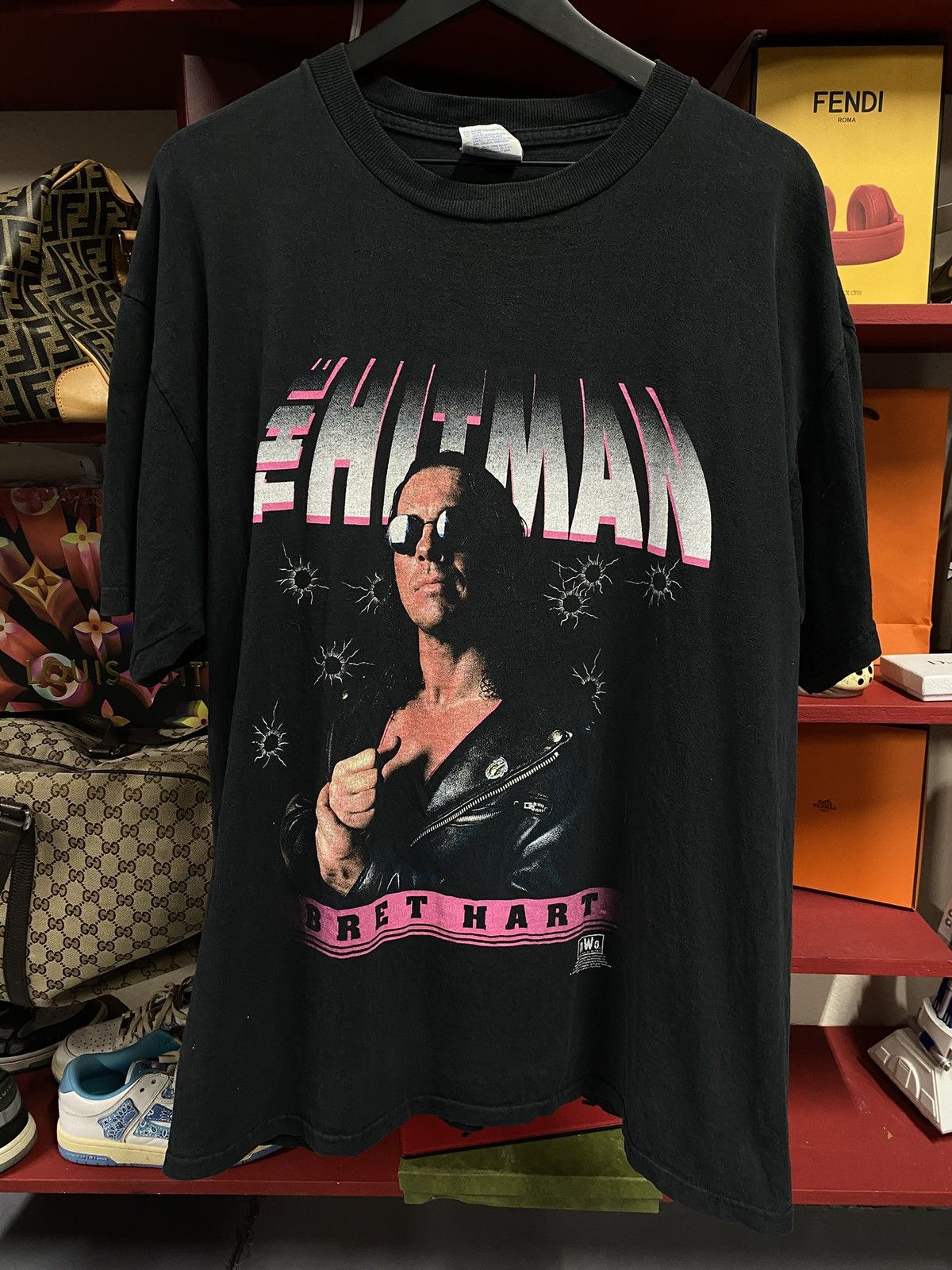 Vintage 1998 NWO Bret Hart The Hitman Tee Shirt XLarge