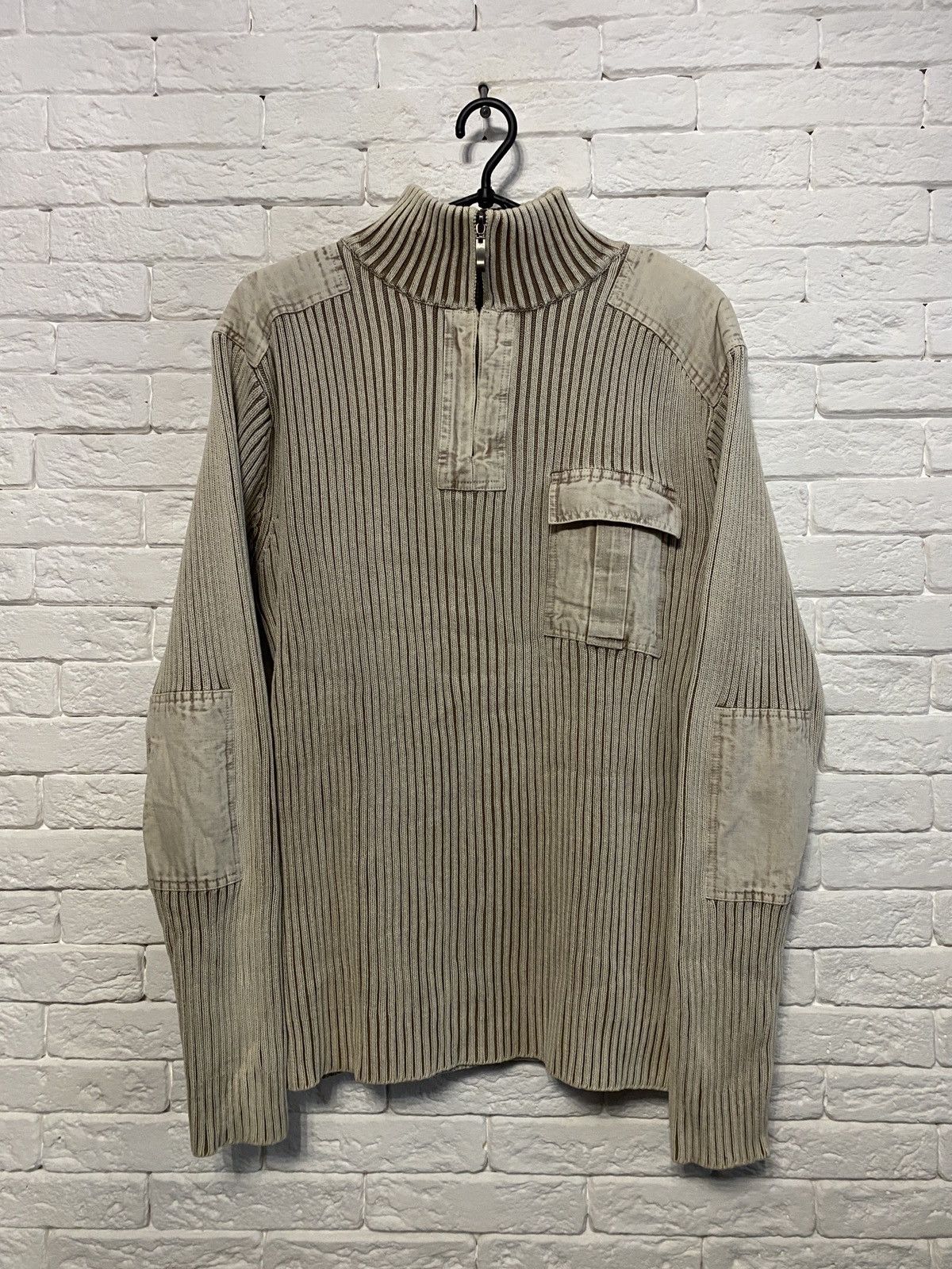 Japanese Brand Vintage Avant Gard Y2K Sweater Opium Style 1/4 Zip Size US XL / EU 56 / 4 - 1 Thumbnail