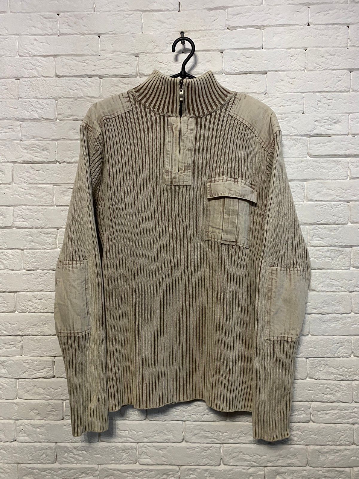 Pre-owned Avant Garde Vintage Avant Gard Y2k Sweater Opium Style 1/4 Zip In White