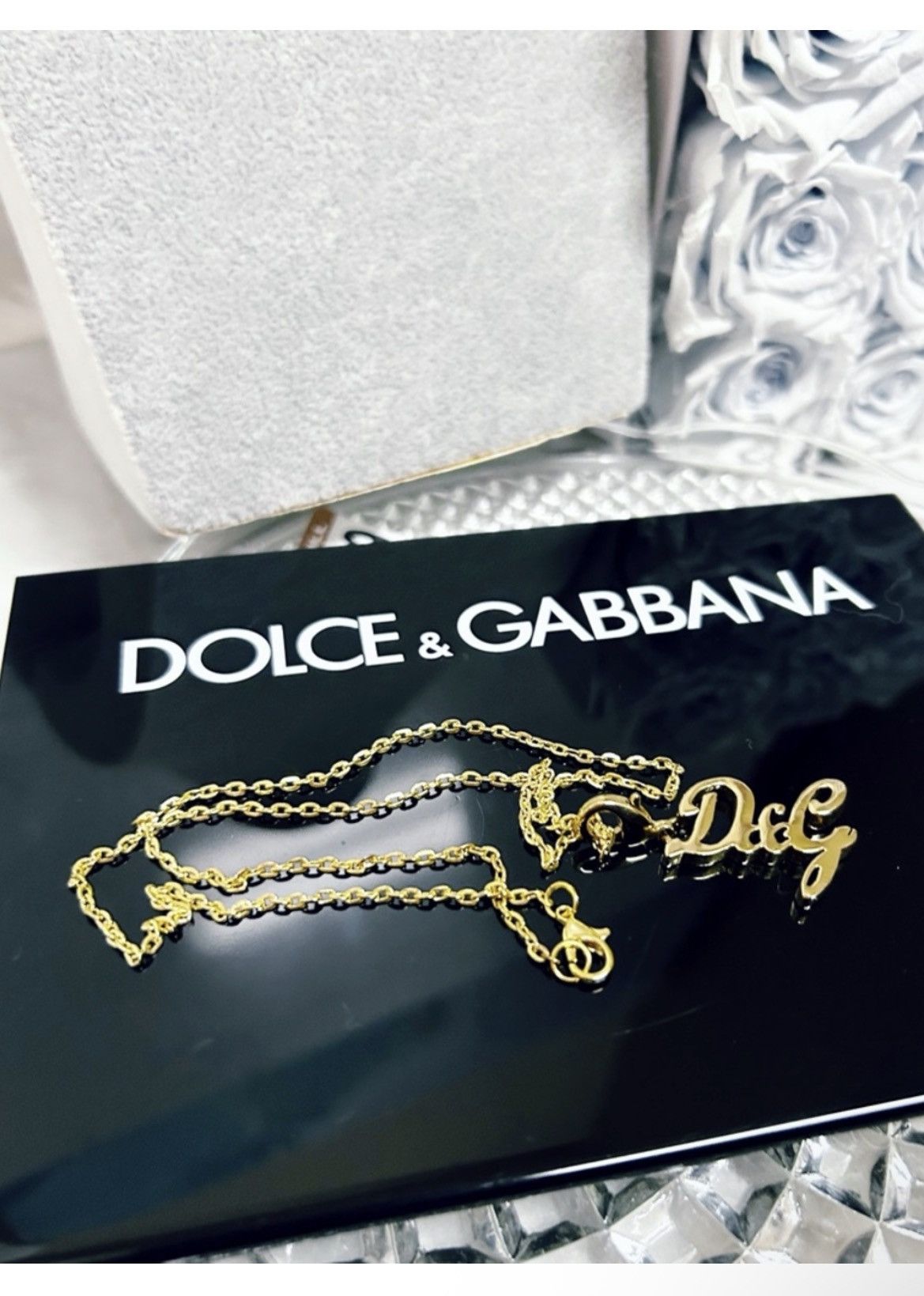 Dolce & Gabbana Authentic Dolce & Gabbana RARE Gold Cursive Logo DG Necklace Size ONE SIZE - 4 Thumbnail