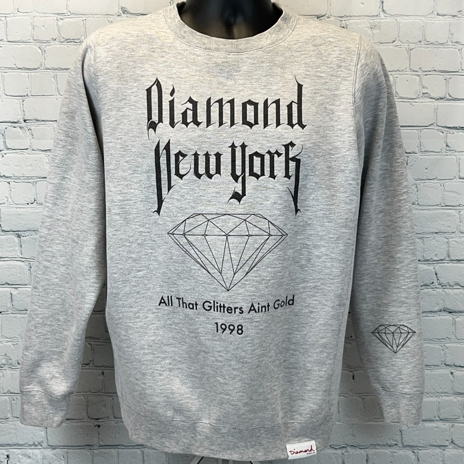 Diamond Supply Co. Diamond Supply Co New York 1998 Sweatshirt Gray Crewneck M Size US M / EU 48-50 / 2 - 1 Thumbnail
