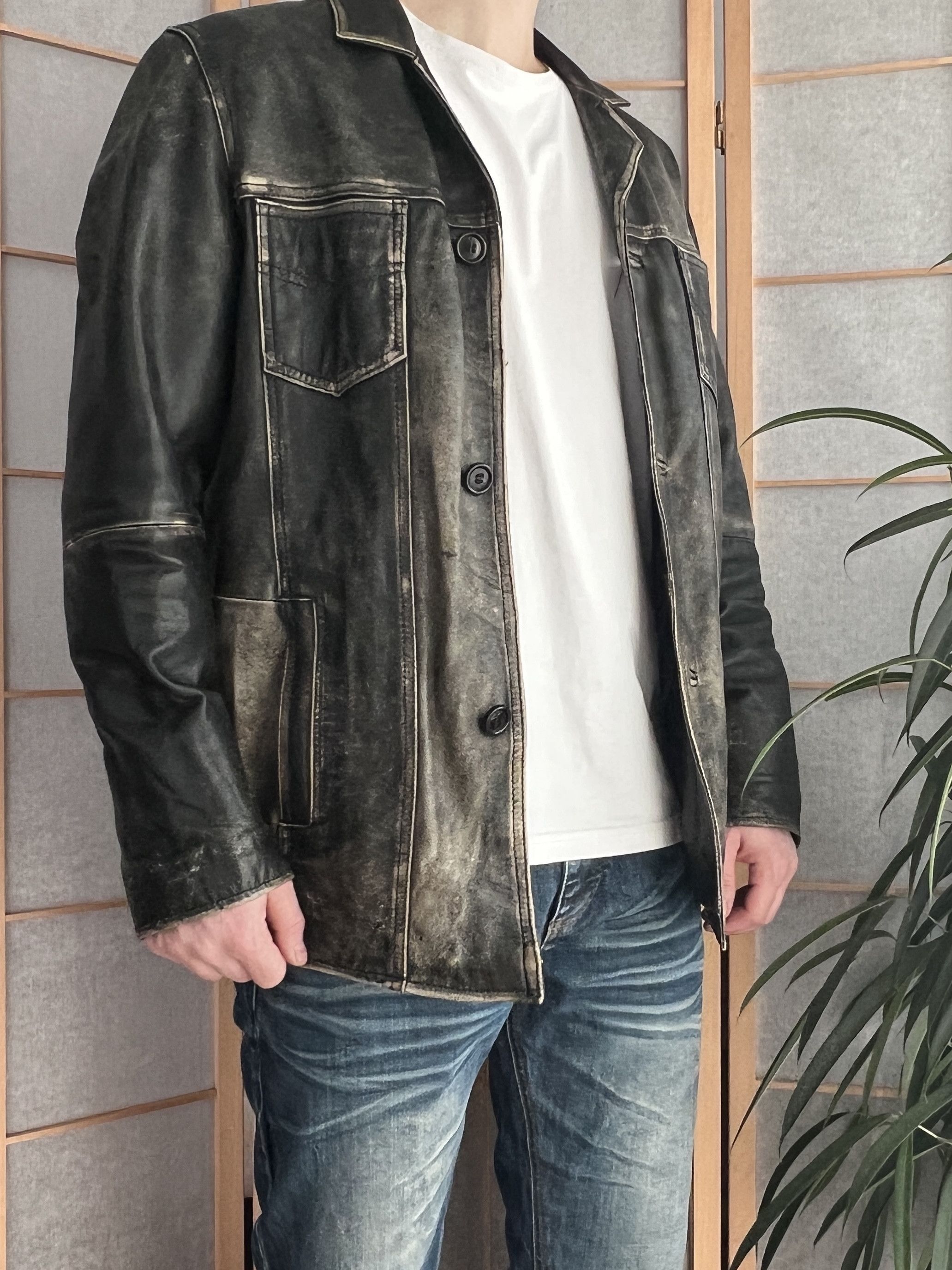 If Six Was Nine Diesel style true faded leather Jacket washed Vintage opium Size US M / EU 48-50 / 2 - 7 Thumbnail