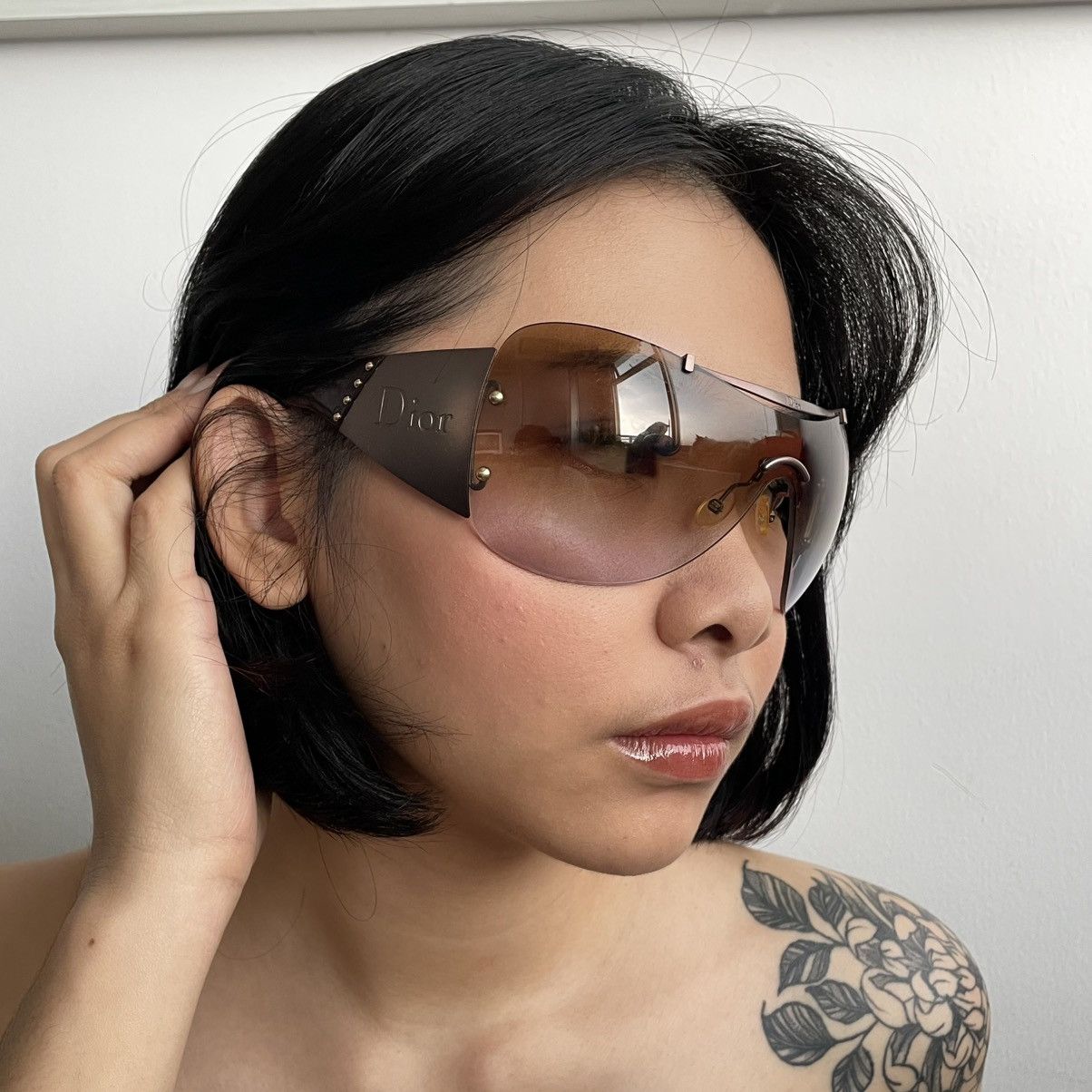 Christian Dior Monsieur VINTAGE CHRISTIAN DIOR DIORITO 1 LRVJN SKI SHIELD SUNGLASSES Size ONE SIZE - 14 Thumbnail