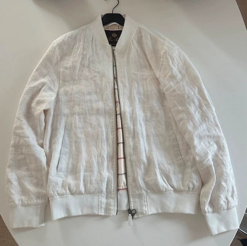 Loro Piana LORO PIANA White linen jacket Size XXL / US 16-18 / IT 52-54 - 1 Thumbnail