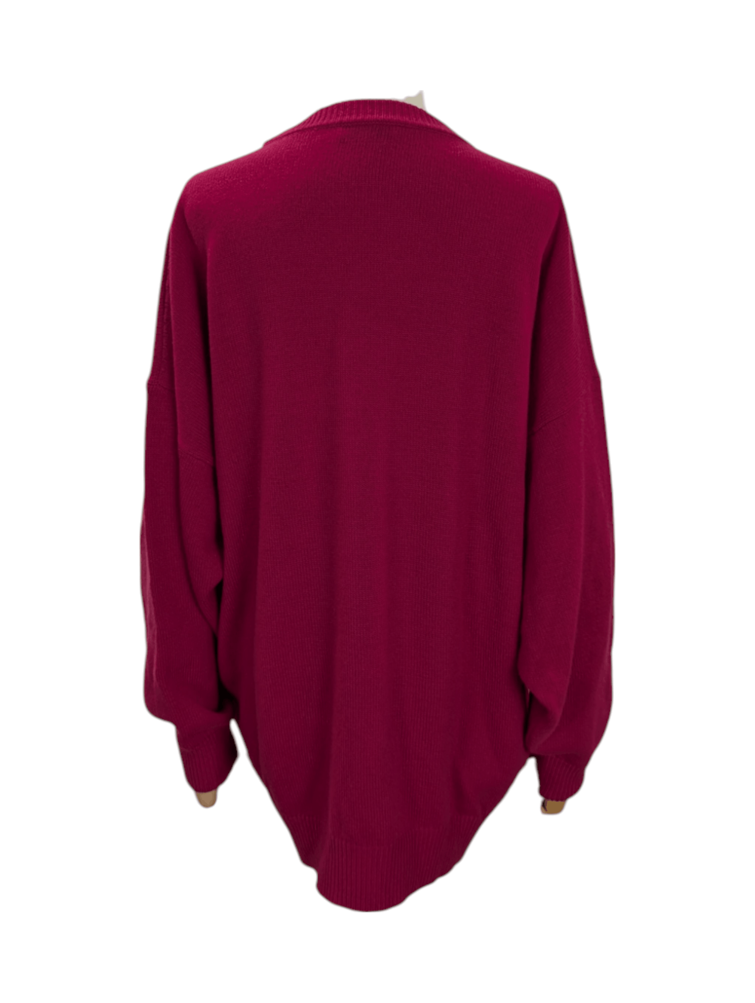 Balenciaga Balenciaga Wine Red Logo Wool And Cashmere Pullover Size XS / US 0-2 / IT 36-38 - 2 Thumbnail