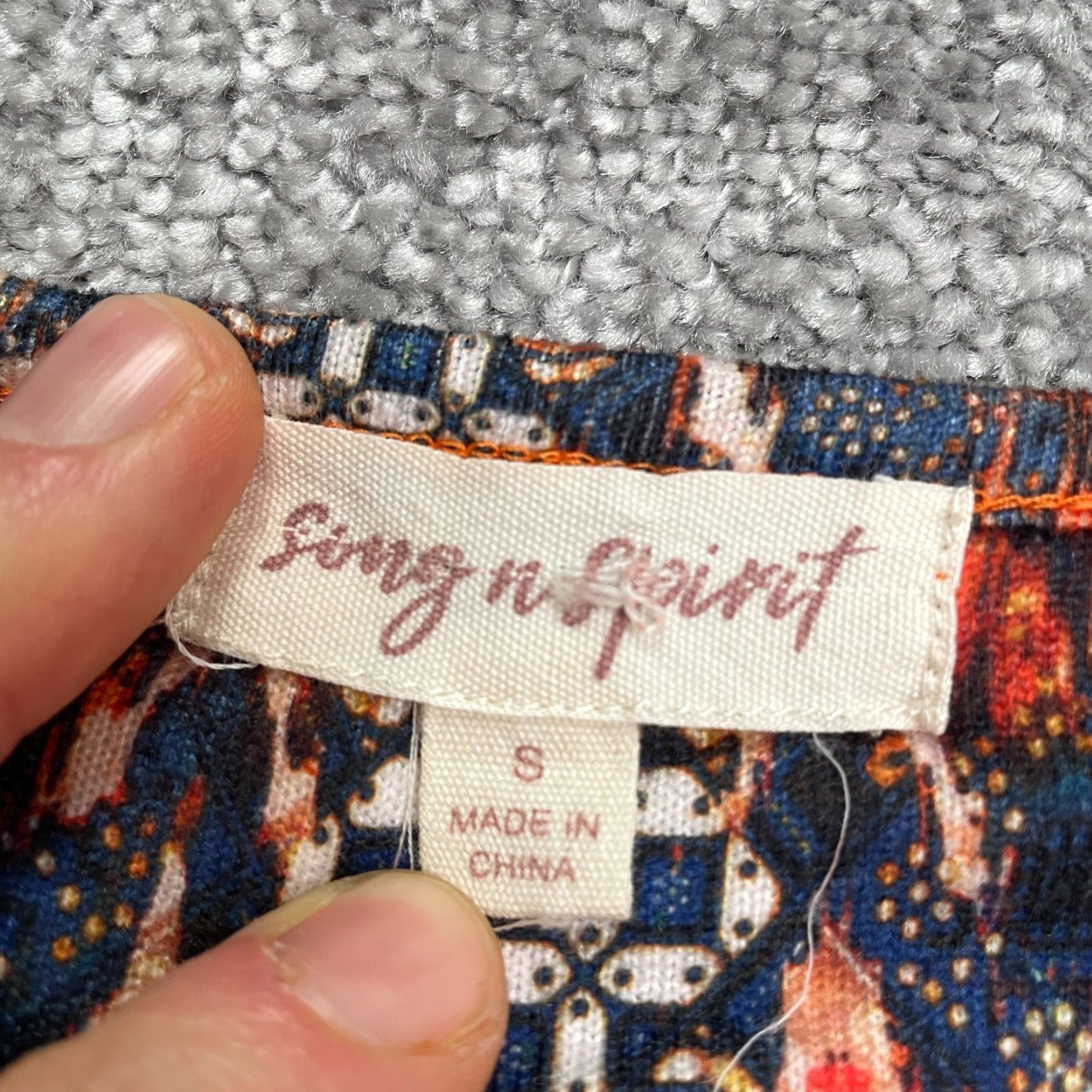 ESPIRIT VINTAGE Sing & Spirit Geometric Aztec Tunic Blouse Womens S Brown Round Neck Casual Size S / US 4 / IT 40 - 4 Thumbnail