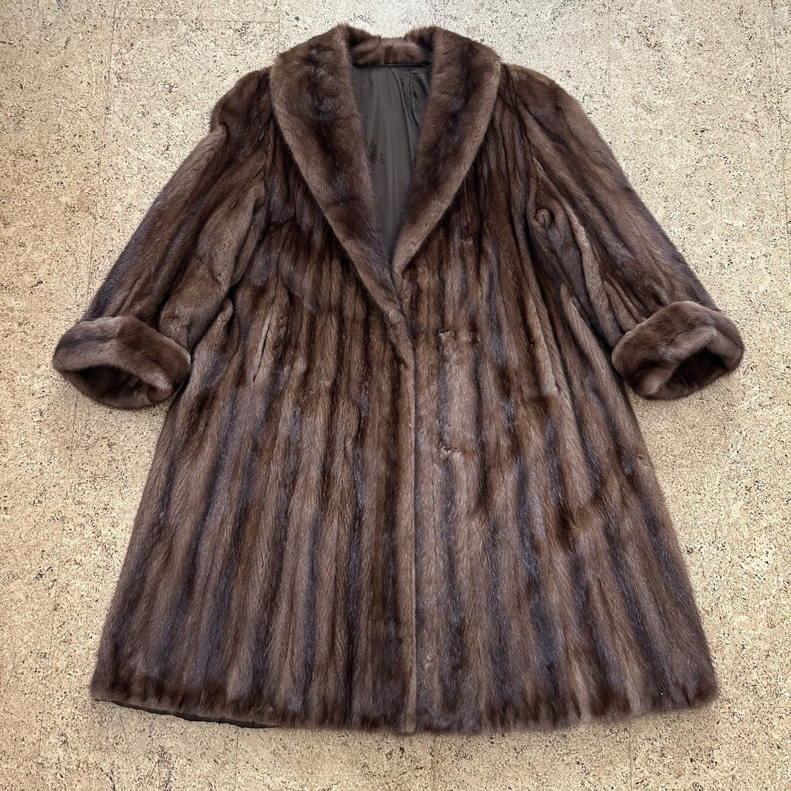Vintage 70s Mink Fur Full Long Greek Made Trench Coat Jacket M-L Size M / US 6-8 / IT 42-44 - 1 Thumbnail