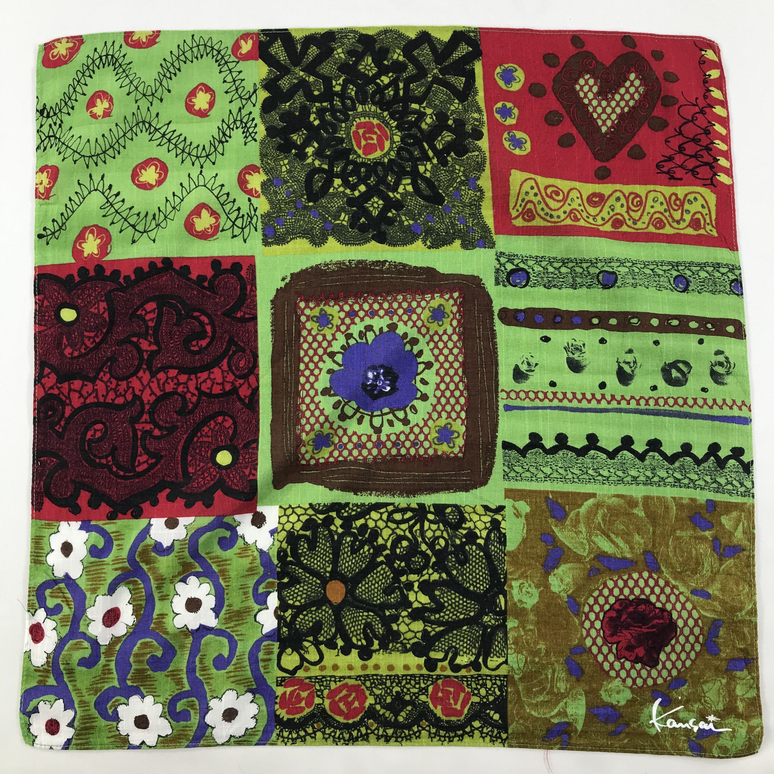 Kansai Yamamoto × Vintage Kansai Bandana / Handkerchief / Neckerchief - S1506 Size ONE SIZE - 1 Thumbnail