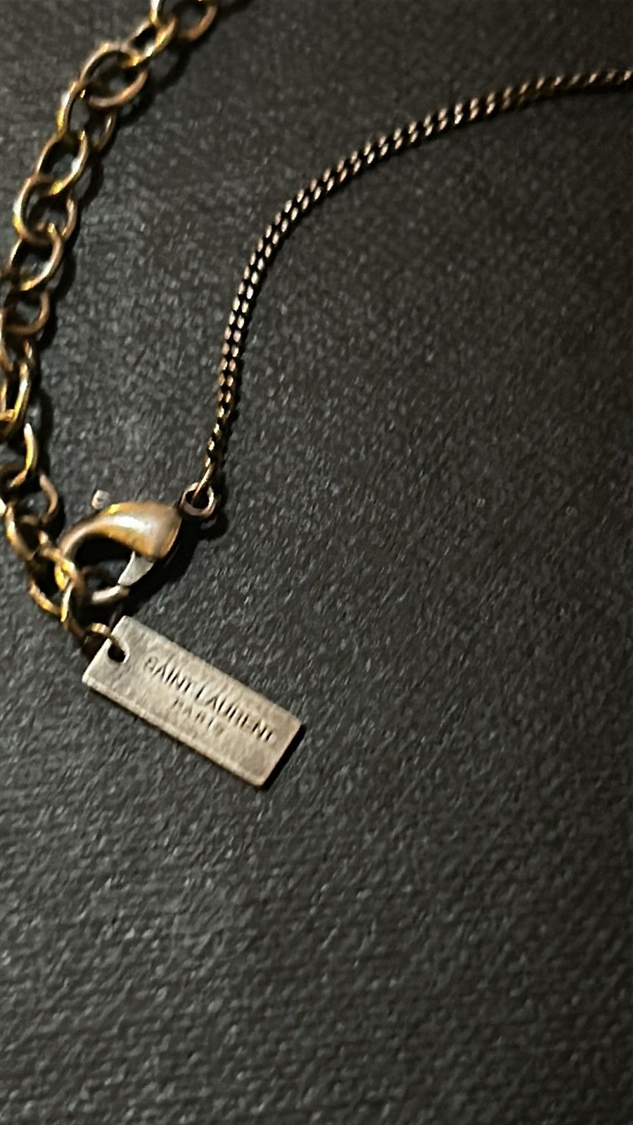 Saint Laurent Paris Saint Laurent Small Horse Necklace Brass Metal Argent Oxyde Size ONE SIZE - 3 Thumbnail