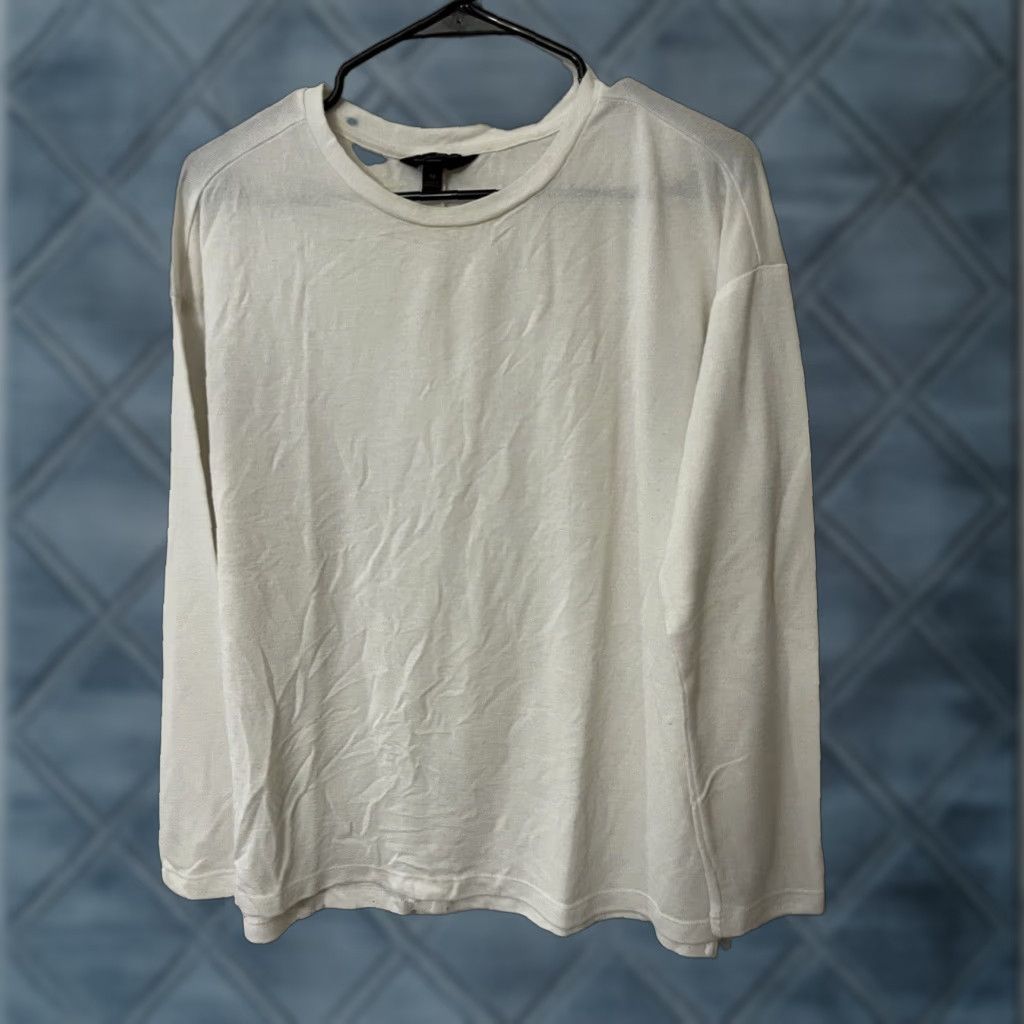 Banana Republic BANANA REPUBLIC White Luxespin Long Sleeve Top Blouse Size M Medium Womens Shirt Top Regular Sleeve لون White Size M / US 6-8 / IT 42-44 - 1 Thumbnail