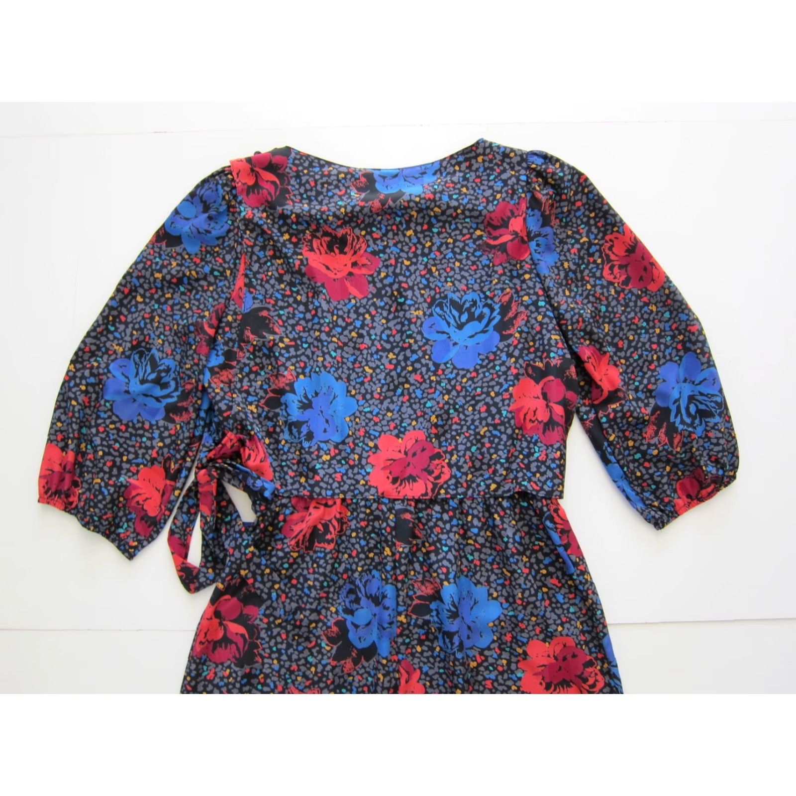 Vintage VINTAGE Lady Carol New York Floral 3/4 Sleeve Sheath Dress Size 12 Gray Red Blue White Size XL / US 12-14 / IT 48-50 - 6 Thumbnail