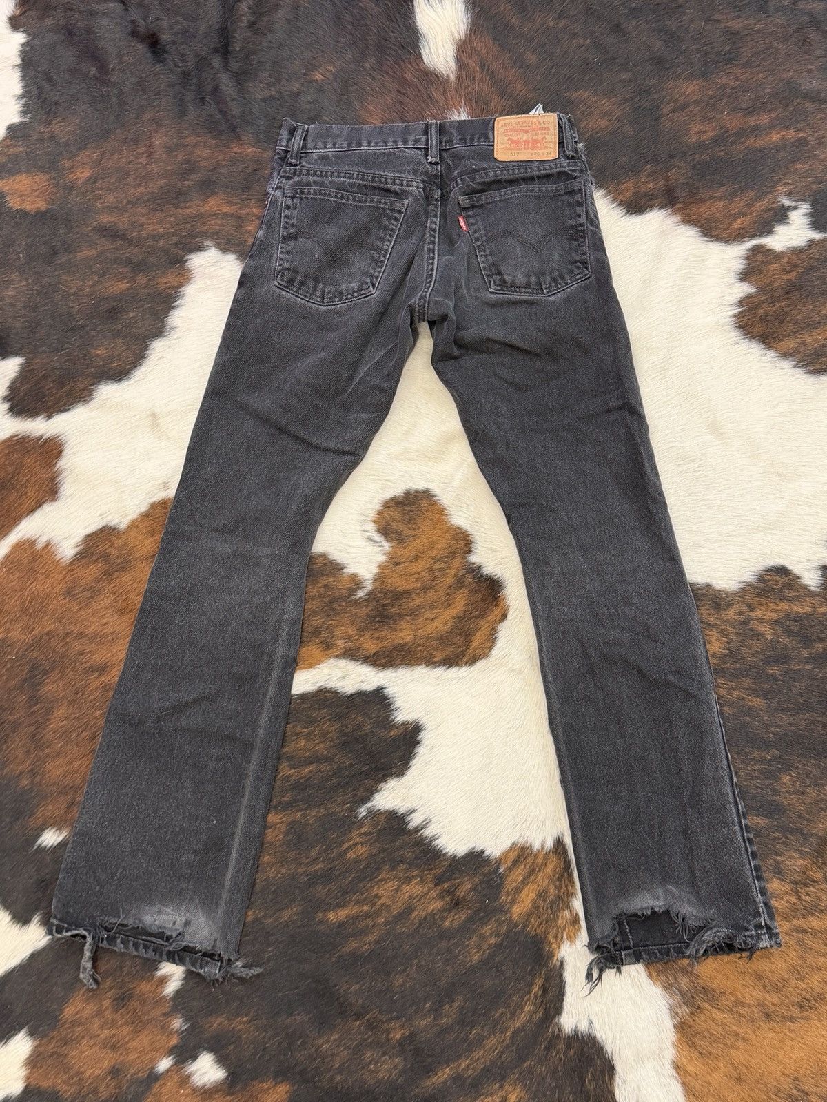 Levi's Vintage Levi’s 517 Black Faded Bootcut Jeans Size US 28 / EU 44 - 2 Thumbnail