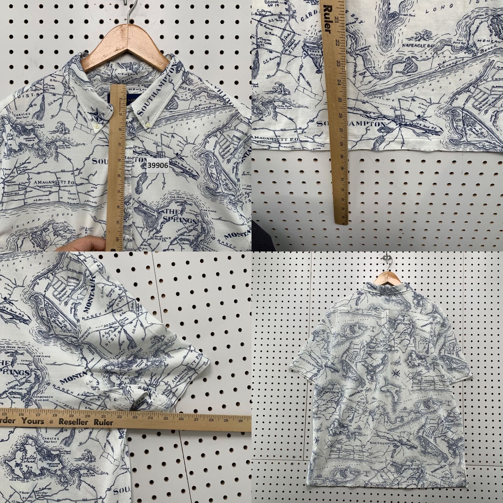 Ralph Lauren VINTAGE Ralph Lauren Shirt Mens XL White Collared Polo Hampton All Over Print 5x28 Size US XL / EU 56 / 4 - 9 Thumbnail