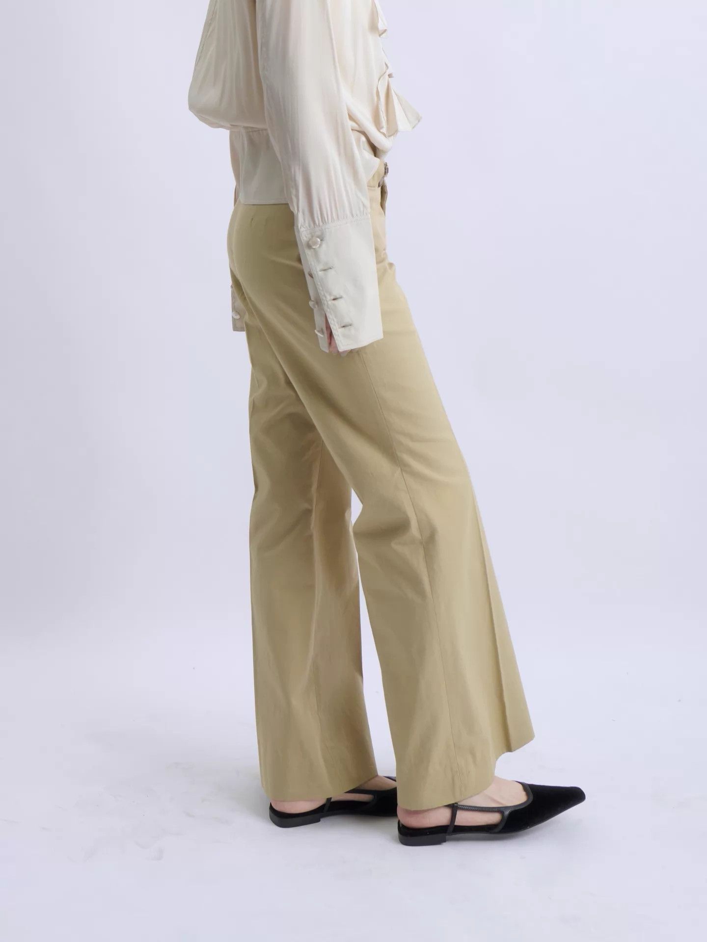 Gucci GUCCI by TOMFORD 01SS horsebit khaki wide-leg trousers Size 25" / US 0 / IT 36 - 5 Thumbnail