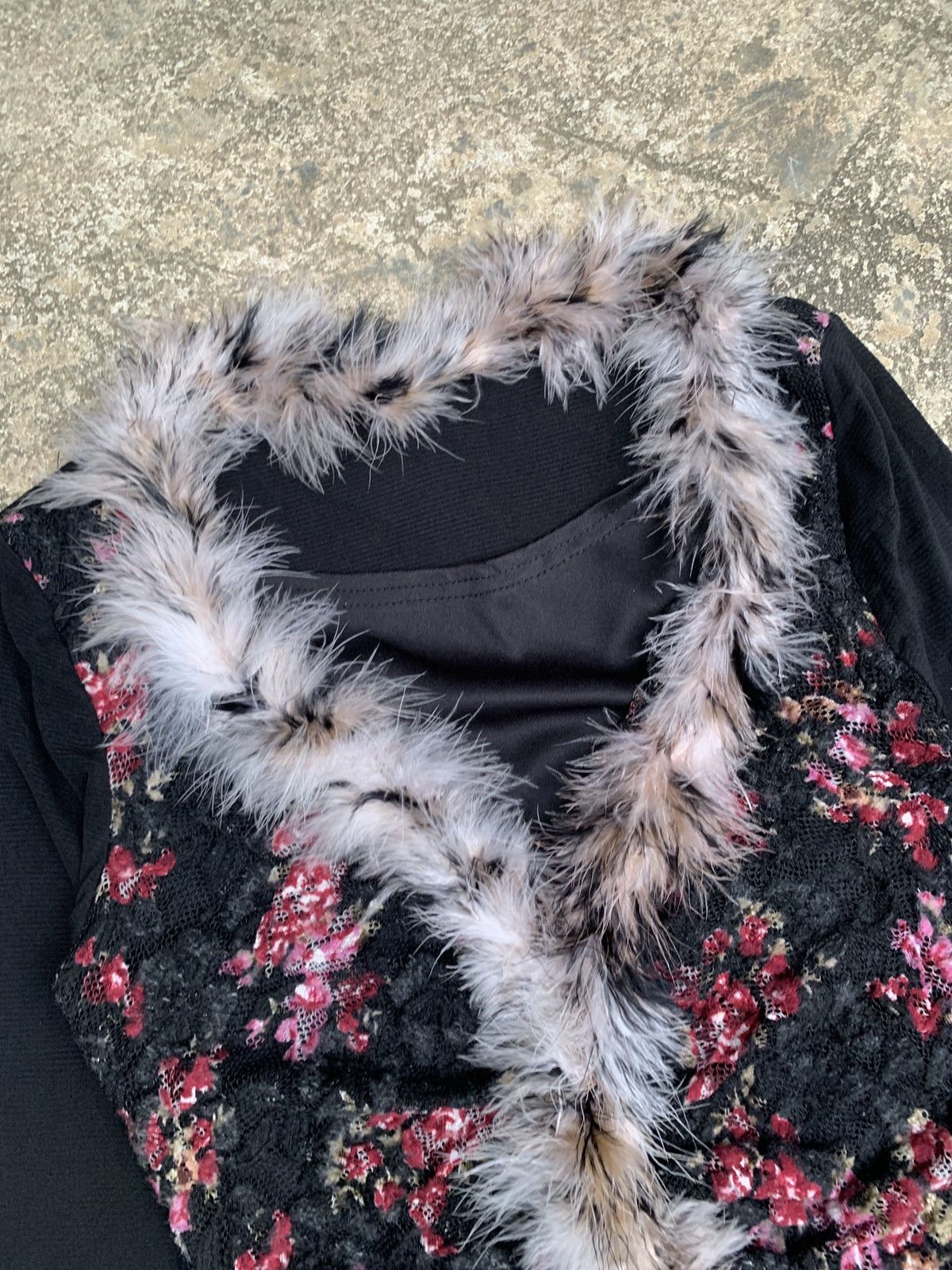 Japanese Brand y2k Unknown Fur Floral Trim Multicolor Longsleeve Mesh Top Size S / US 4 / IT 40 - 5 Thumbnail