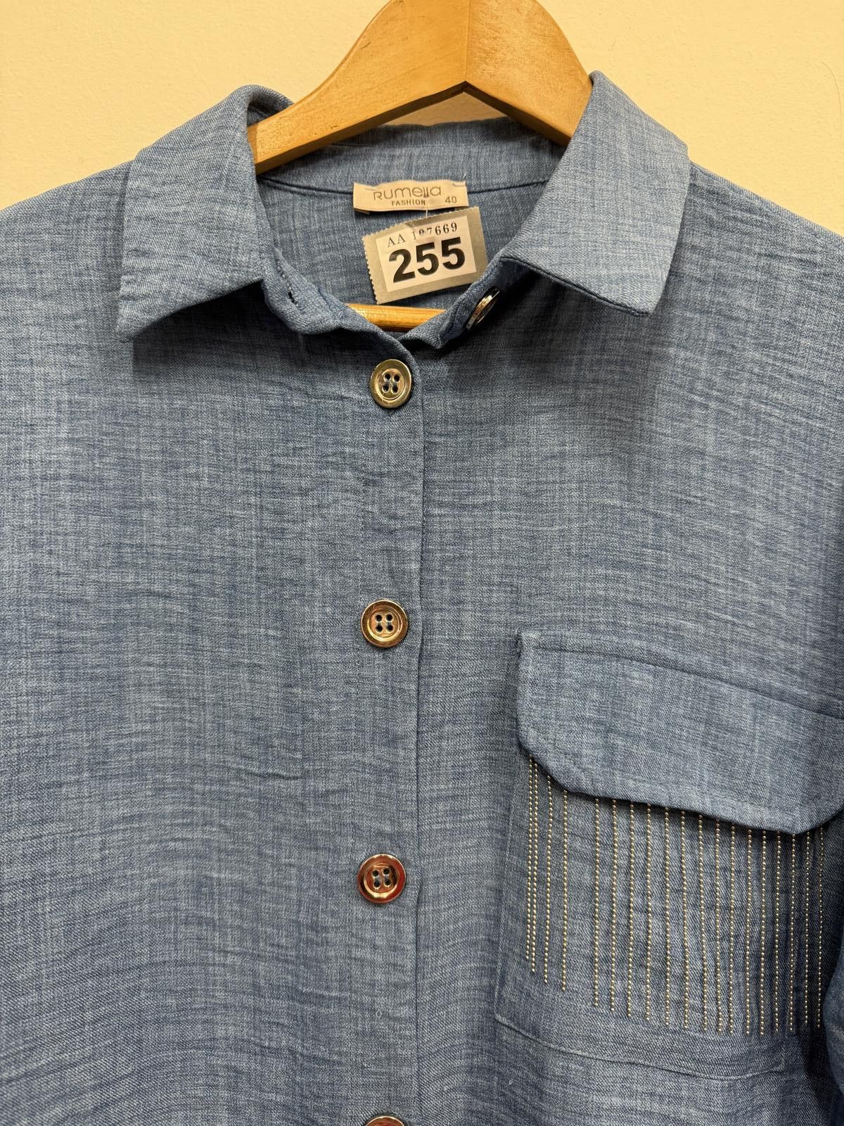 Other Blue Long Sleeve Button-Up Shirt with Pocket Detail Size M / US 6-8 / IT 42-44 - 3 Thumbnail