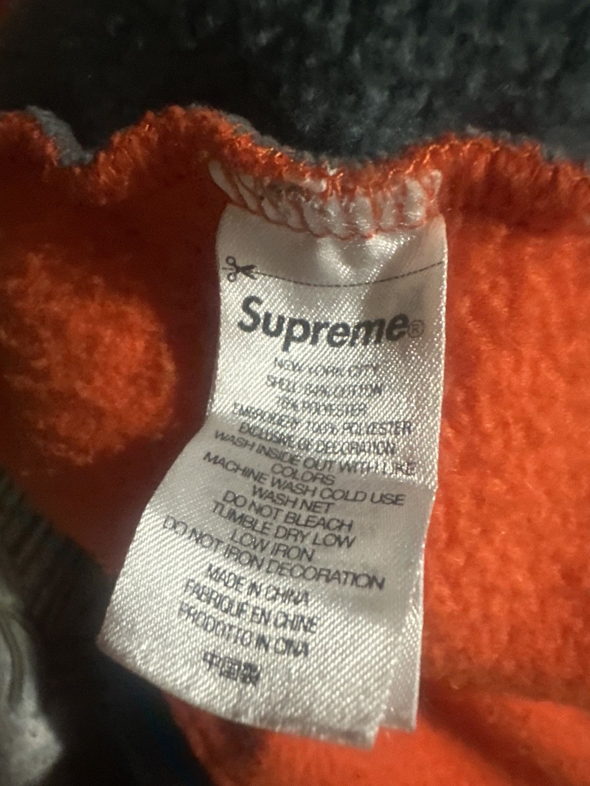 Supreme Falcon Raglan Zip Up Hooded Sweatshirt 'Orange Grey