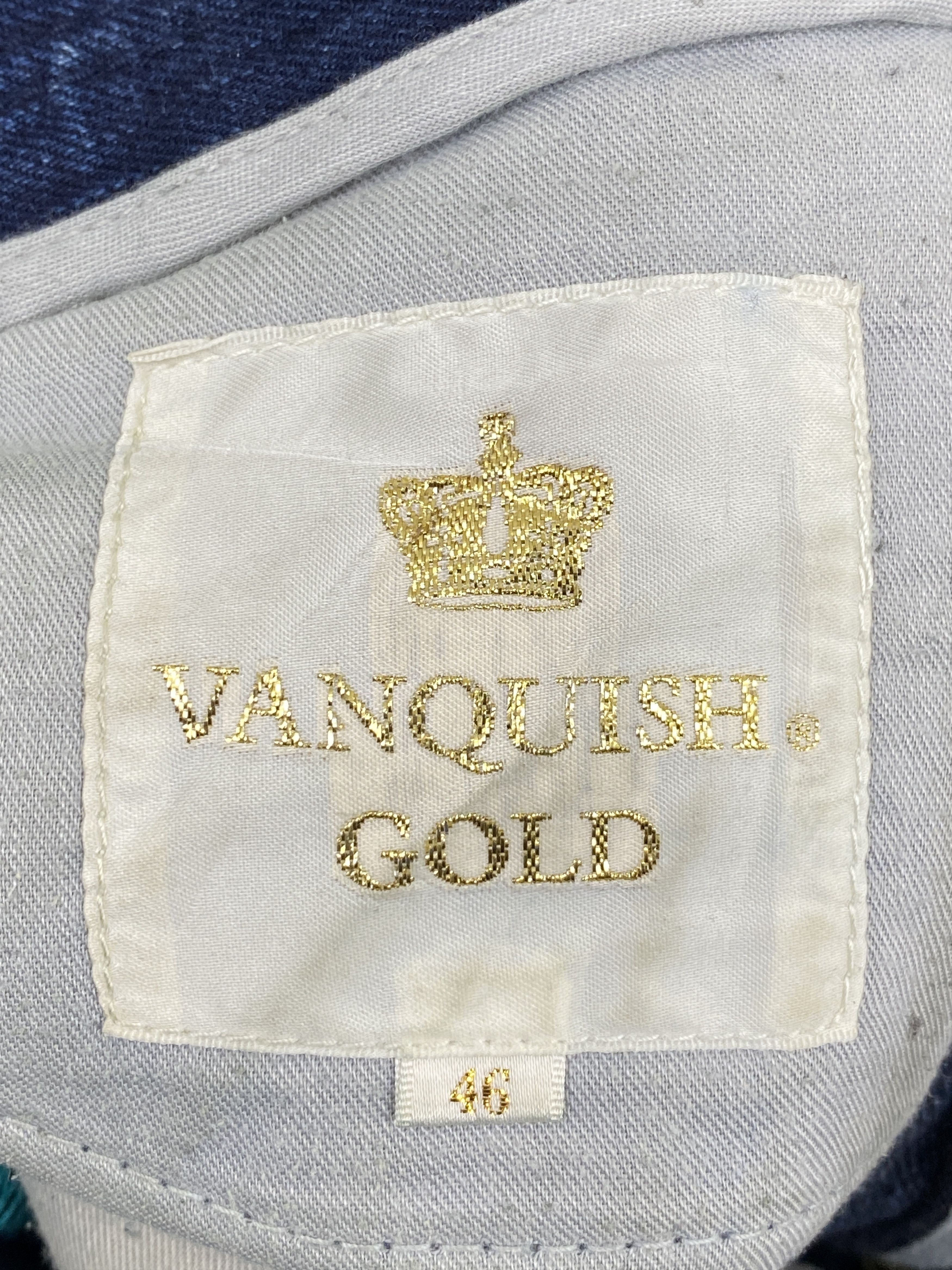Japanese Brand × Vanquish × Vintage Vintage 90s Vanquish Gold Faded Blue Patch Work Jeans Size US 33 - 6 Thumbnail
