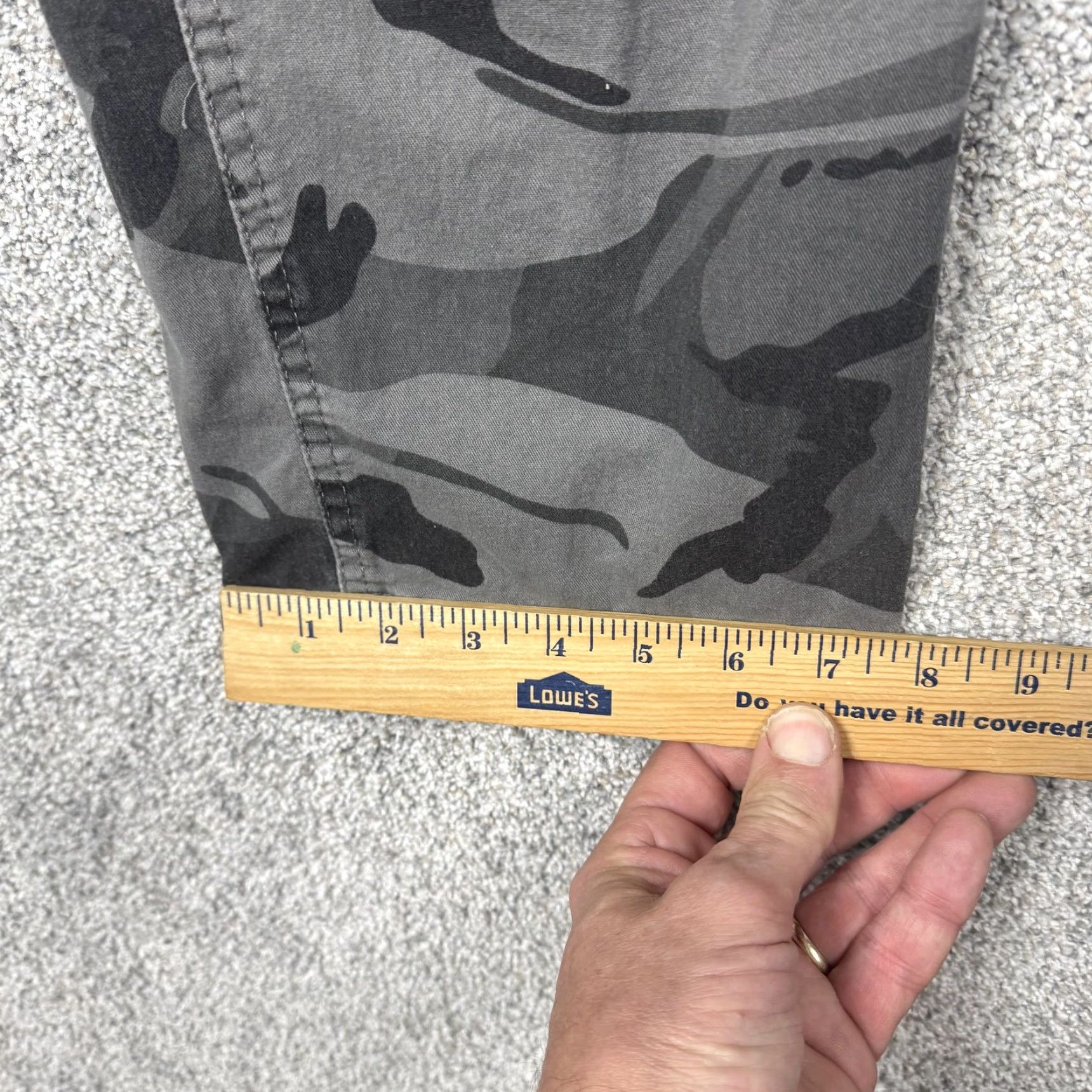 Wrangler Wrangler Cargo Pants Mens Regular Taper Gray Camouflage Cotton Spandex 43x28.5 Army Casual Workwear Cargo Pockets Zip Front Button Closure Size US 42 / EU 58 - 3 Thumbnail