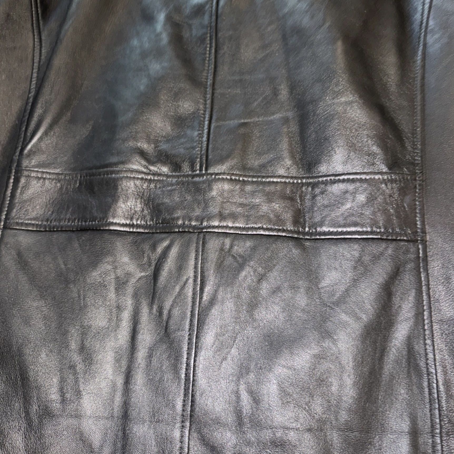 Vintage VINTAGE? No. Black Leather Jacket XL Men's Mid-Length Lightweight Soft Casual Coat with Pockets Zip Button Size US XL / EU 56 / 4 - 7 Thumbnail