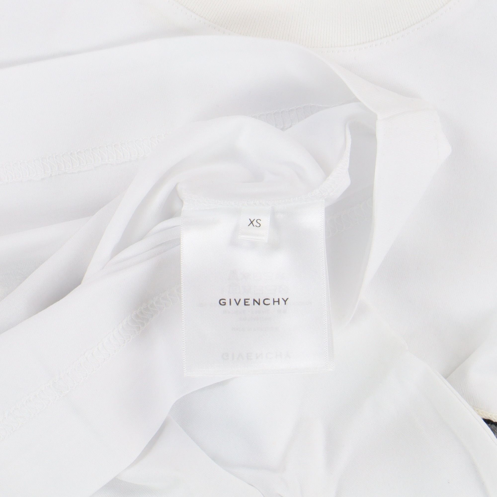 Givenchy White Flocked College Logo T-shirt Size XS / US 0-2 / IT 36-38 - 6 Thumbnail